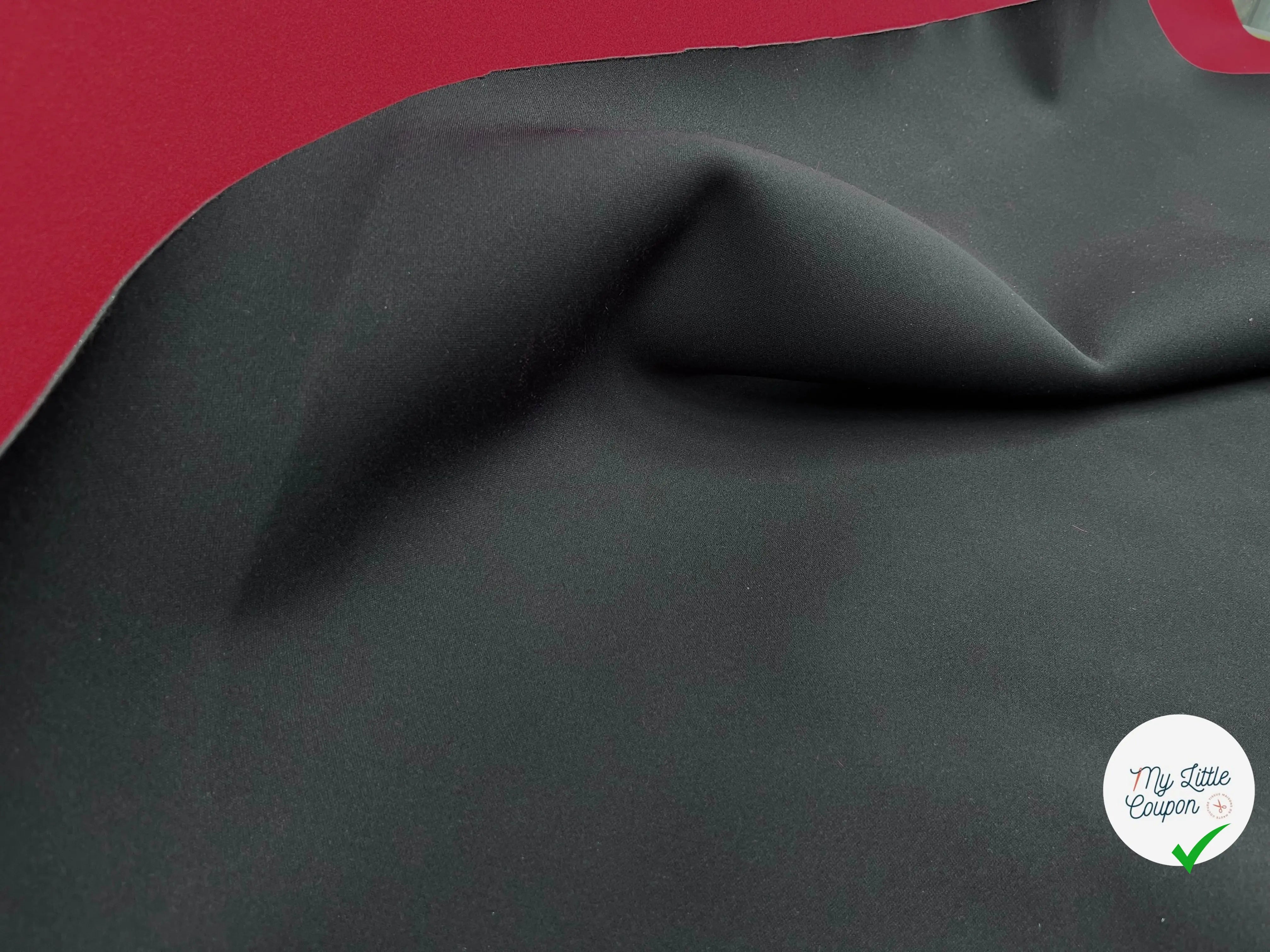 LAINAGE CABAN CONTRECOLLÉ NOIR & ROUGE RUBIS - My Little Coupon