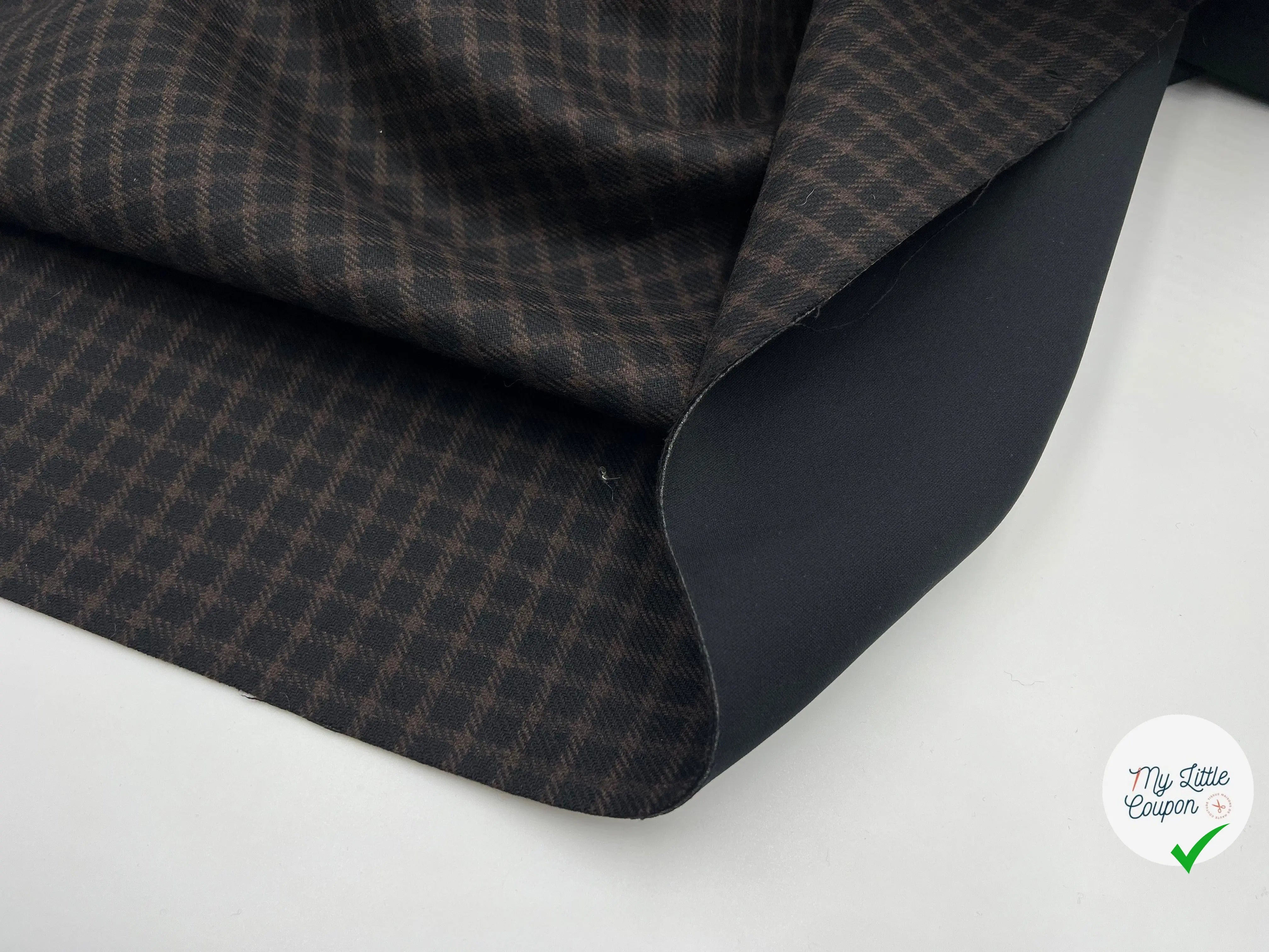 LAINAGE CARREAUX VICTORIAN STYLE CONTRECOLLĂ JERSEY NOIR - My Little Coupon - tissu - coudre