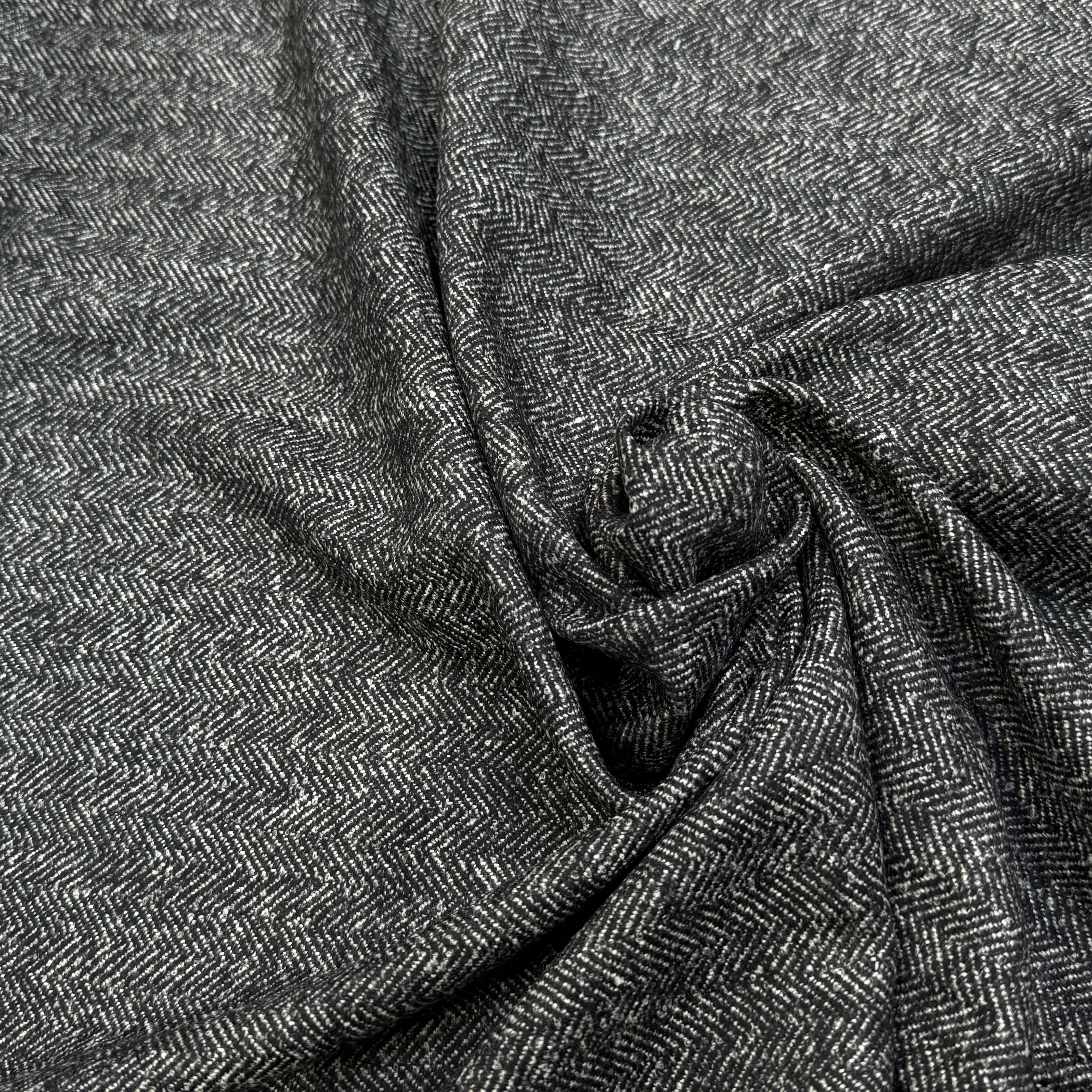 DRAPERIE CHEVRON DE LAINE GRIS CHINÉ TOUCHER DOUX - My Little Coupon