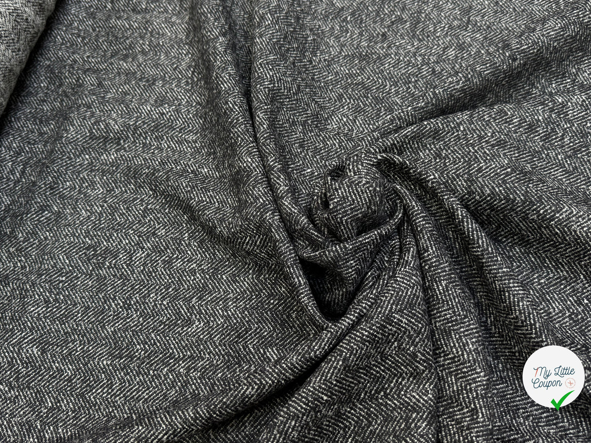 DRAPERIE CHEVRON DE LAINE GRIS CHINÉ TOUCHER DOUX - My Little Coupon