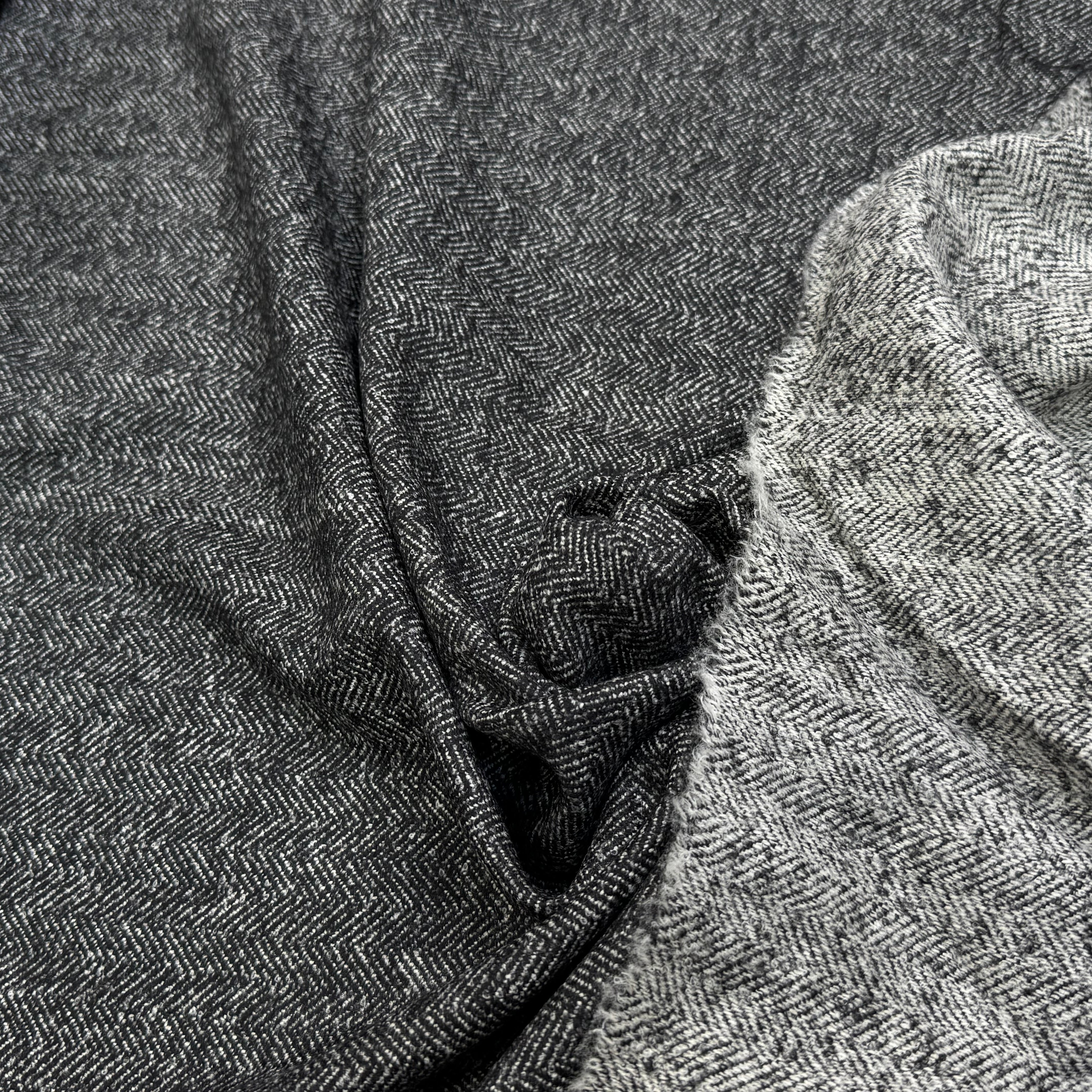 DRAPERIE CHEVRON DE LAINE GRIS CHINÉ TOUCHER DOUX - My Little Coupon