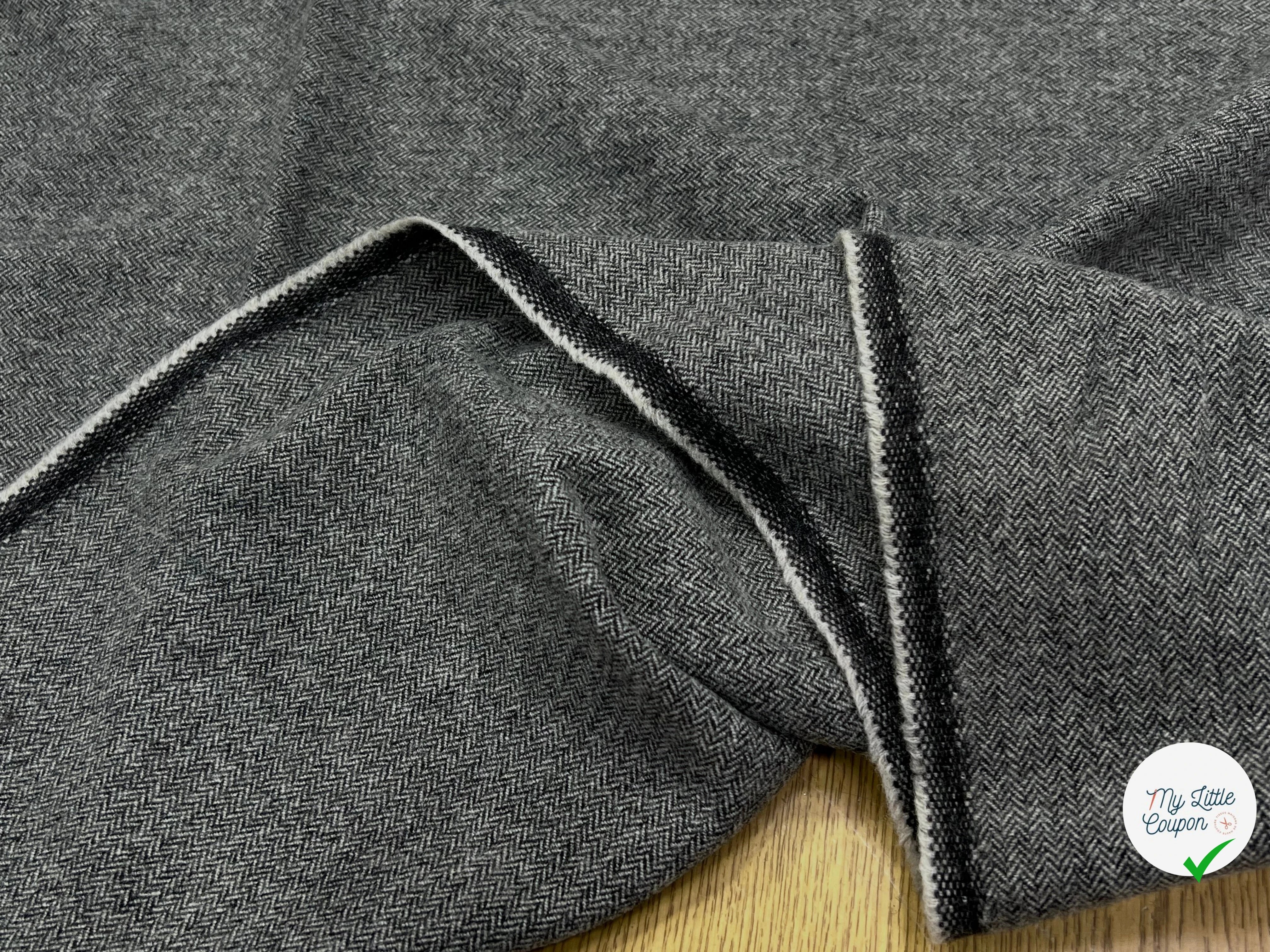 LAINAGE CHEVRON GRIS 80% LAINE 150CM - My Little Coupon