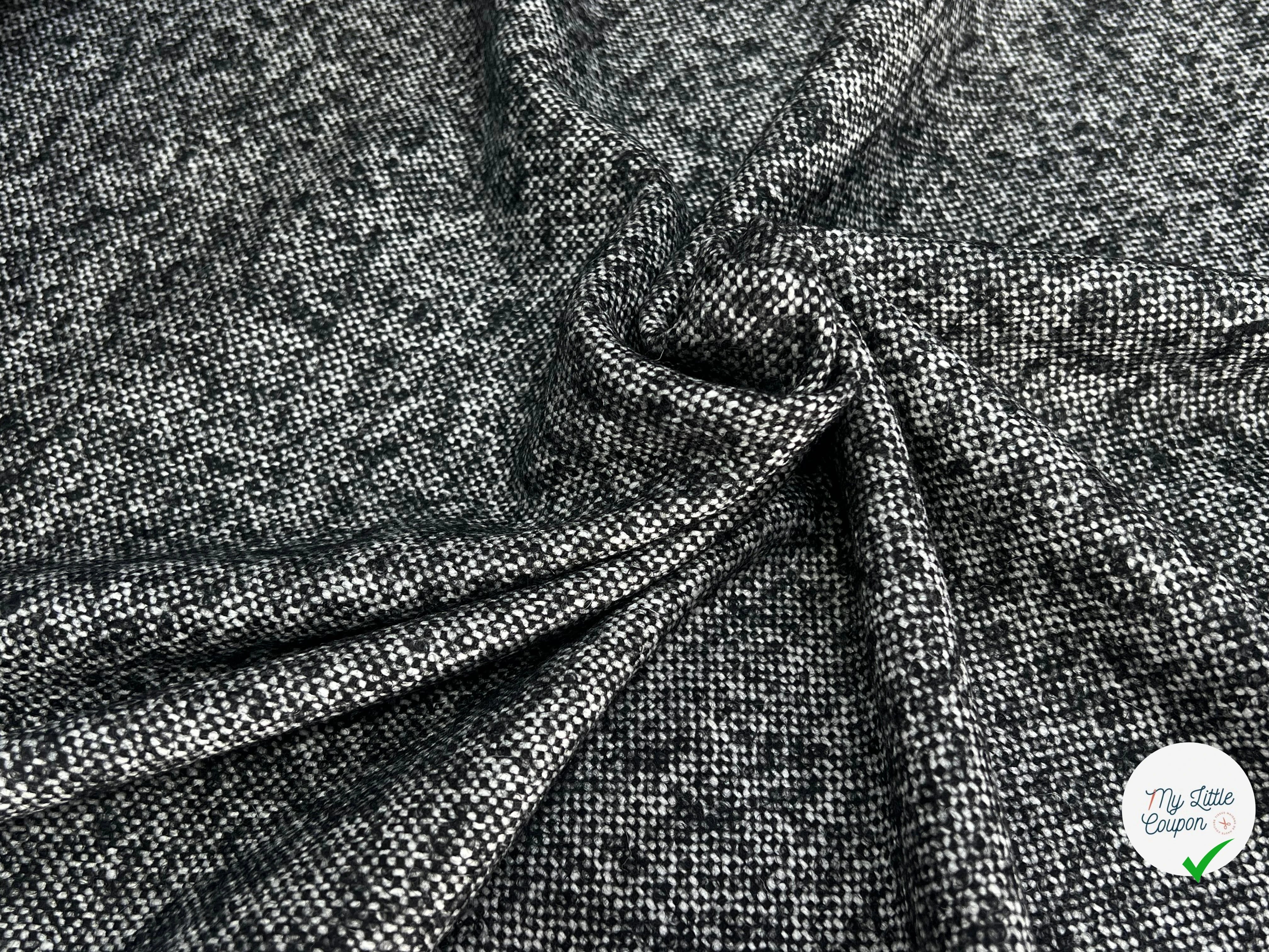 LAINAGE CHINÉ NOIR BLANC 100% LAINE - My Little Coupon