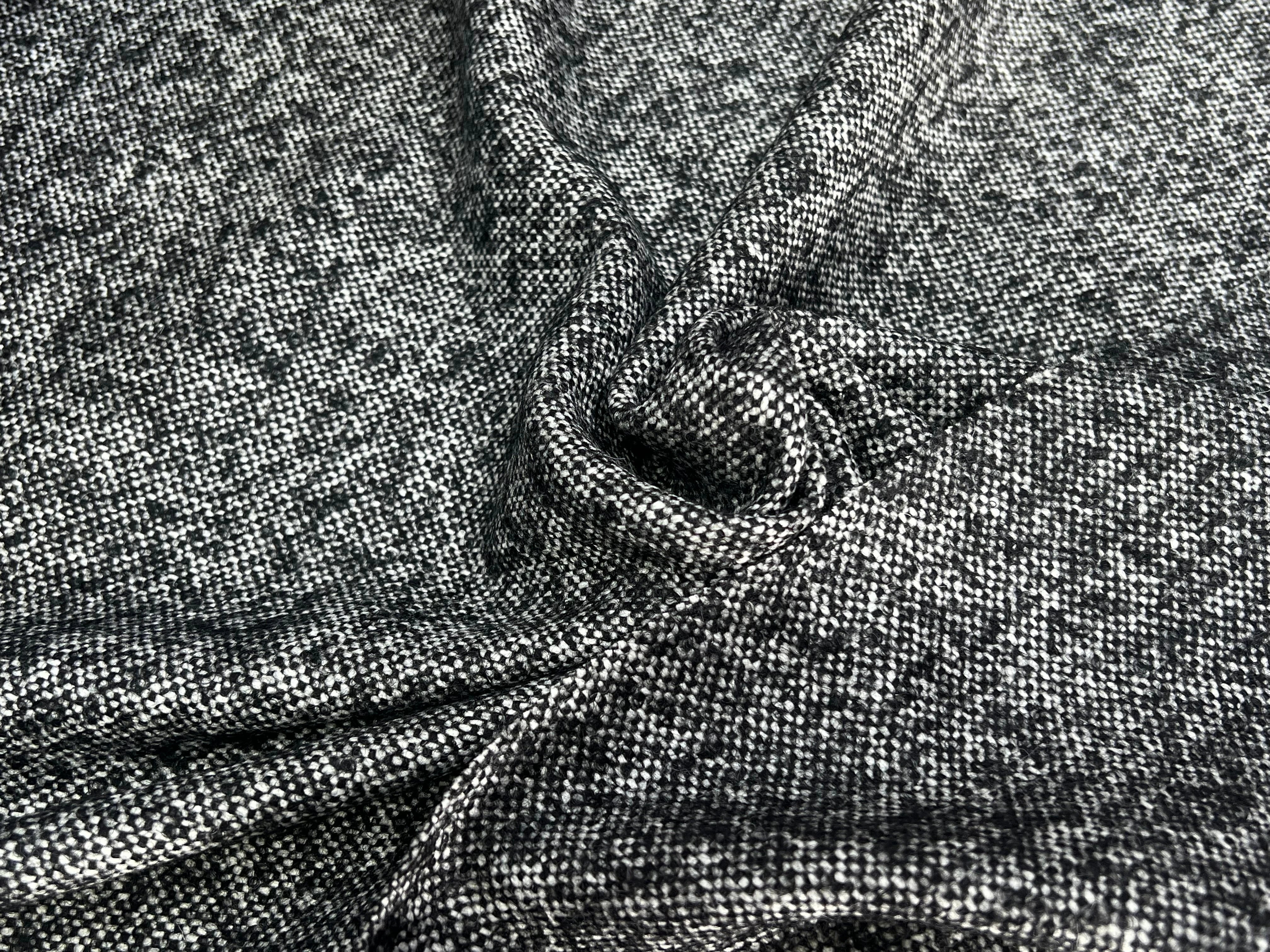 LAINAGE CHINÉ NOIR BLANC 100% LAINE - My Little Coupon