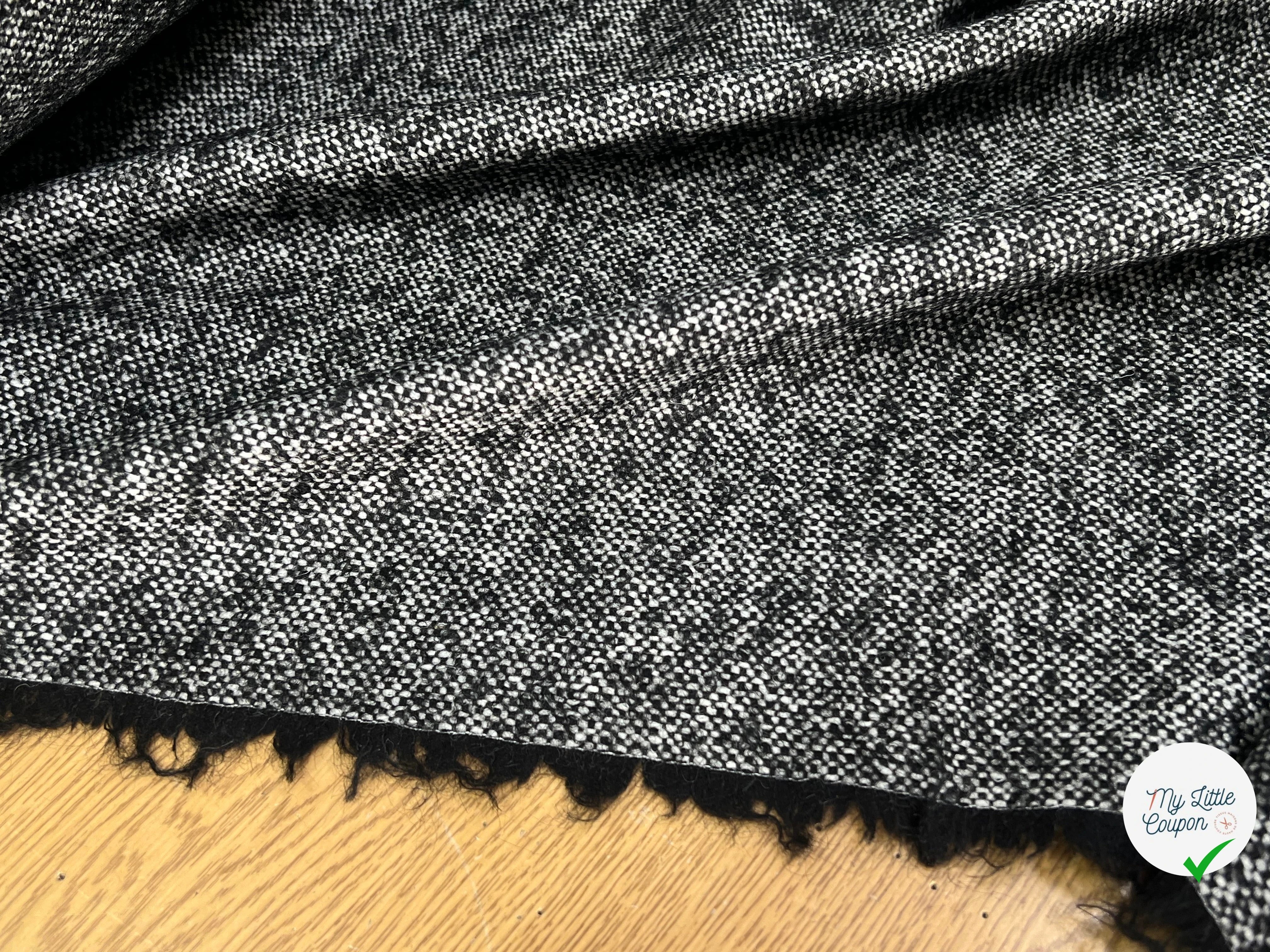 LAINAGE CHINÉ NOIR BLANC 100% LAINE - My Little Coupon