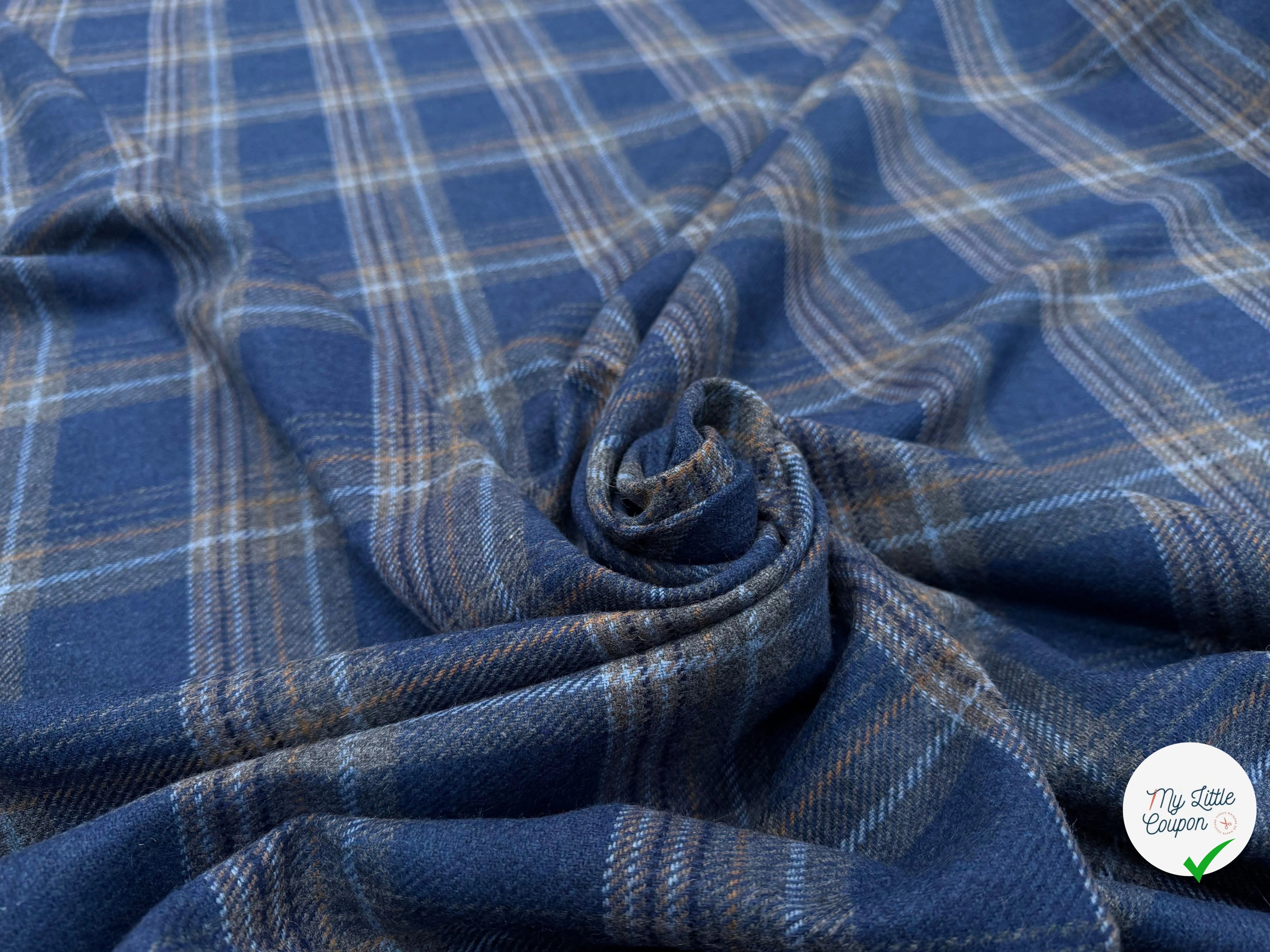 LAINAGE ECOSSAIS BLEU CARREAUX GRIS - My Little Coupon