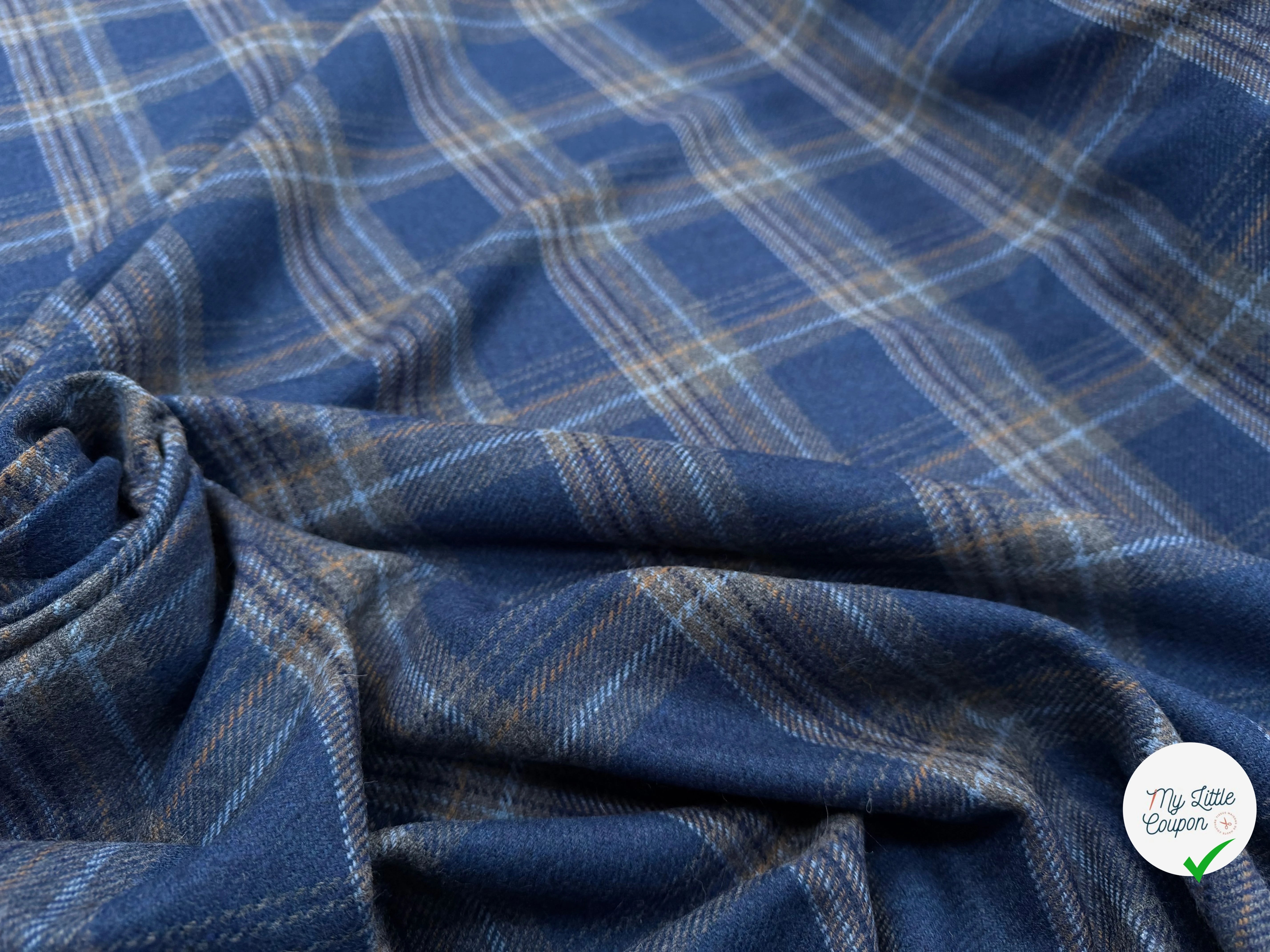 LAINAGE ECOSSAIS BLEU CARREAUX GRIS - My Little Coupon