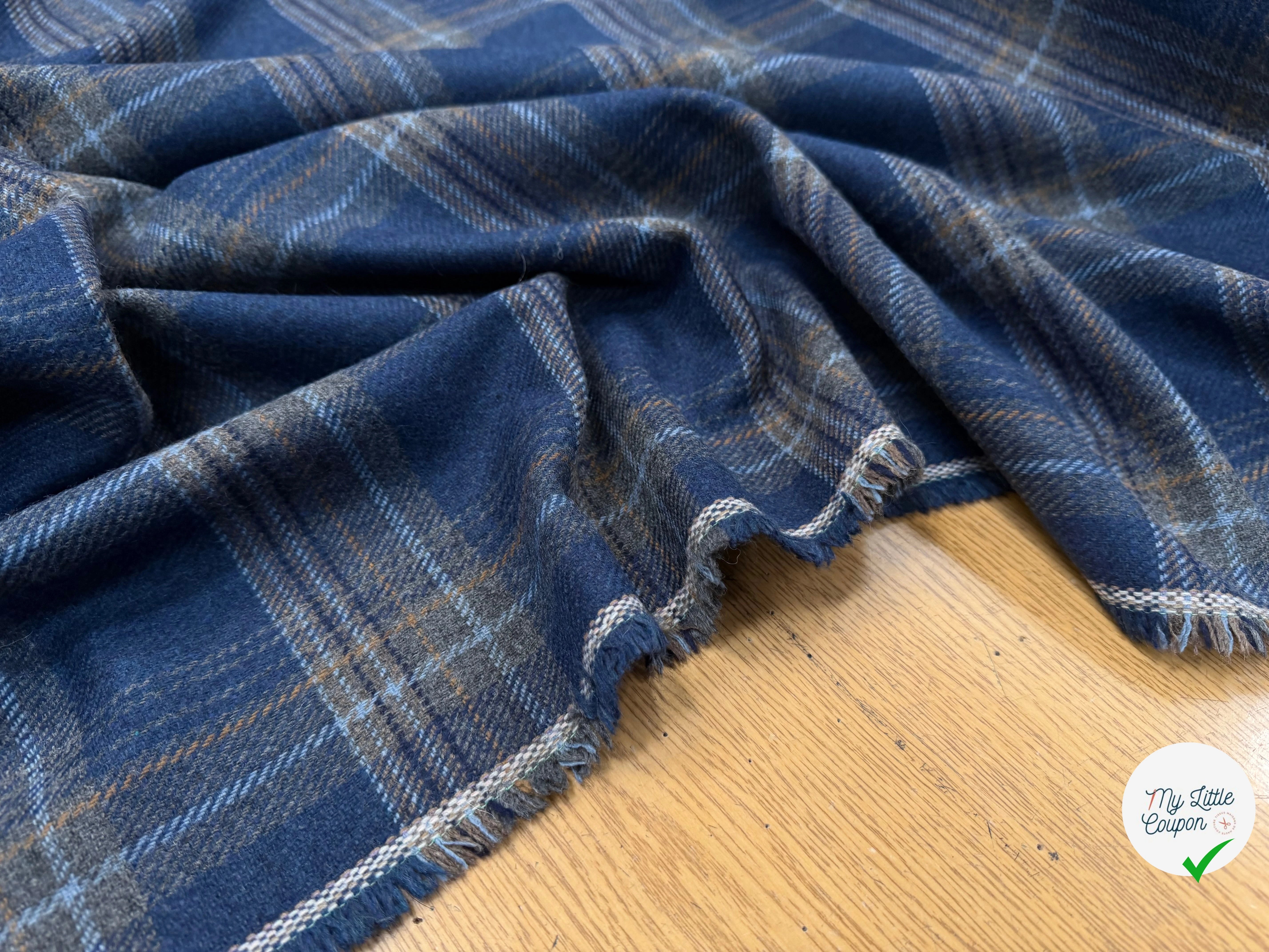 LAINAGE ECOSSAIS BLEU CARREAUX GRIS - My Little Coupon