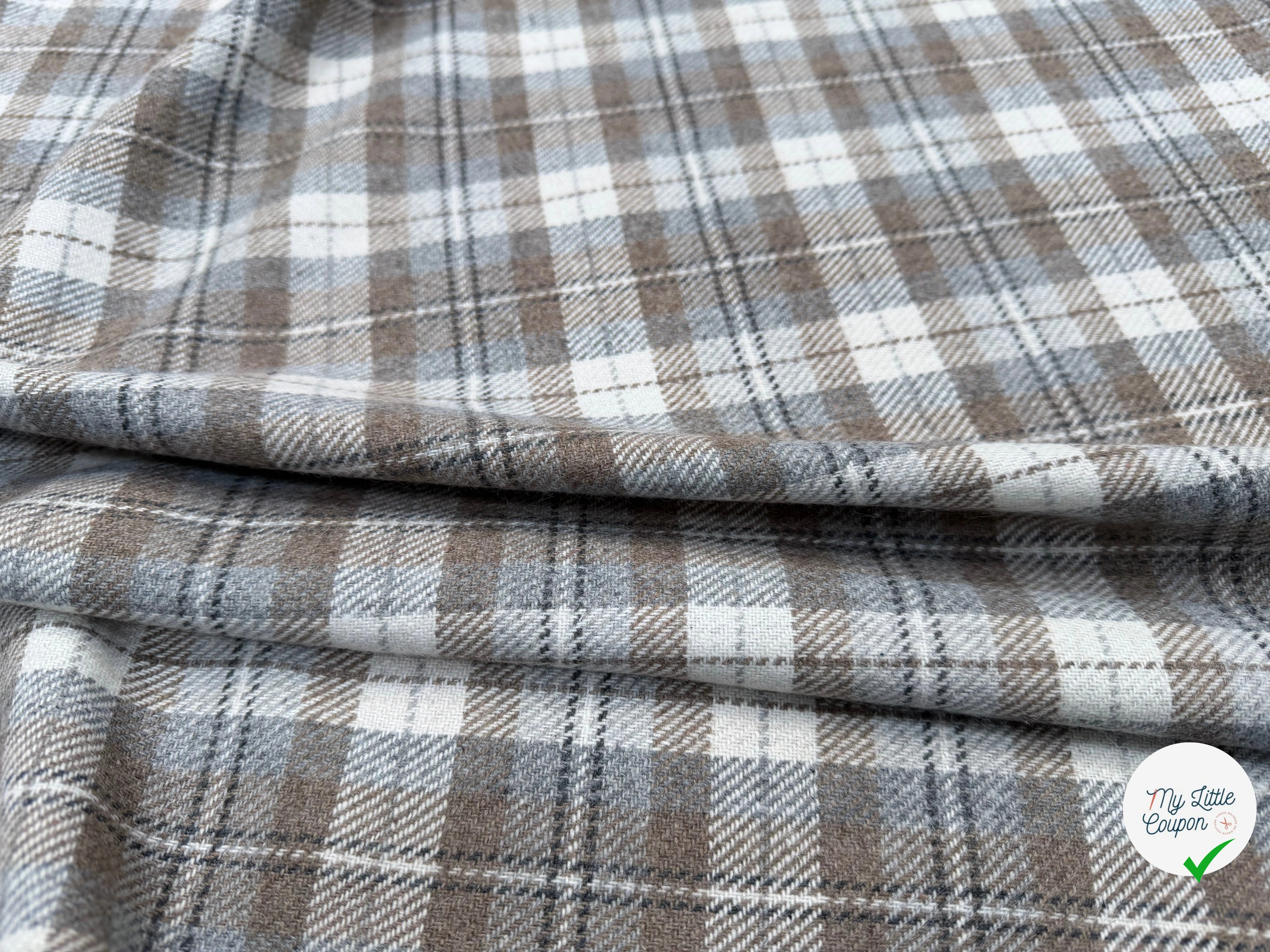 LAINAGE ECOSSAIS GRIS BLEU CLAIR - My Little Coupon