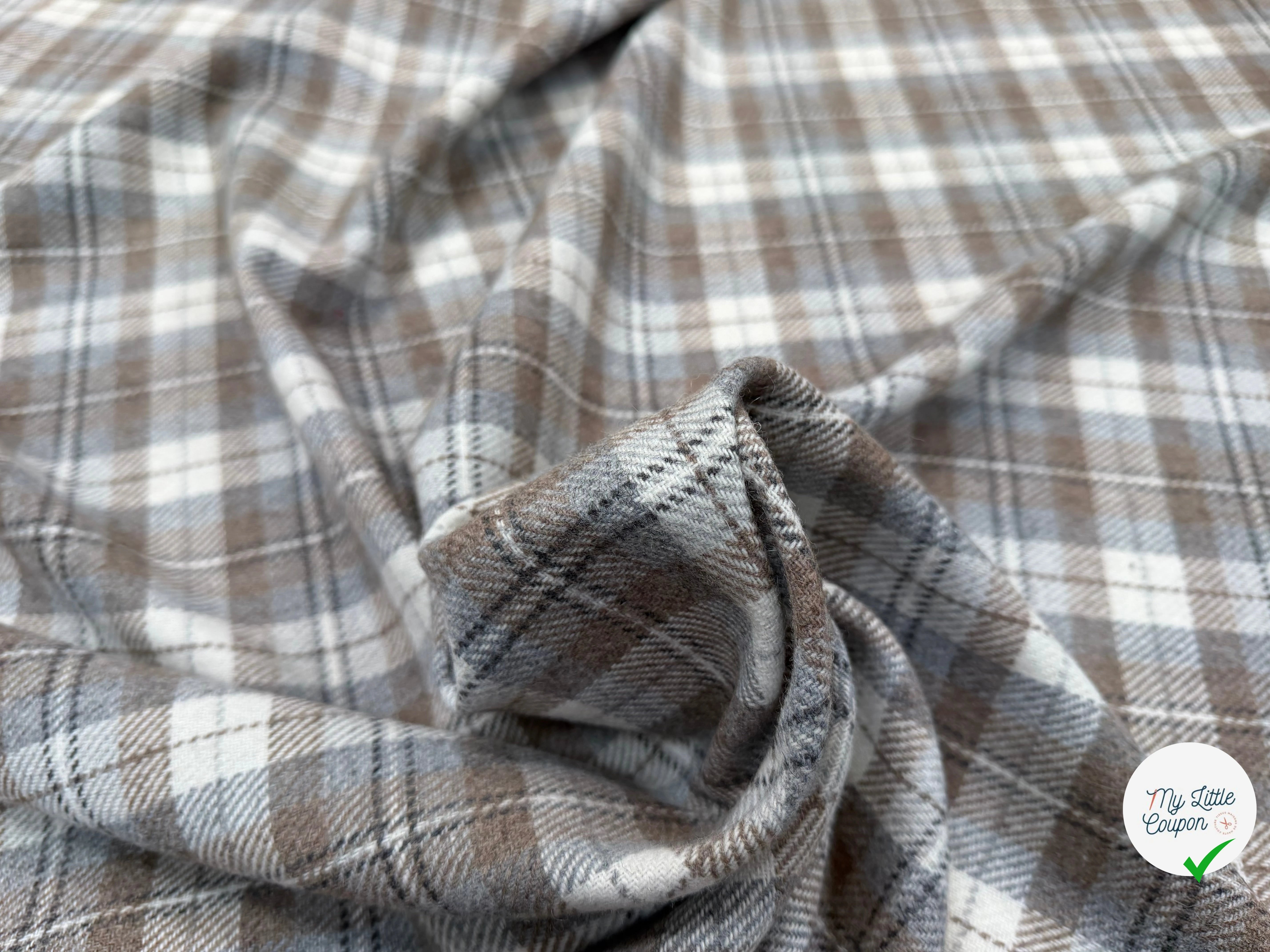 LAINAGE ECOSSAIS GRIS BLEU CLAIR - My Little Coupon