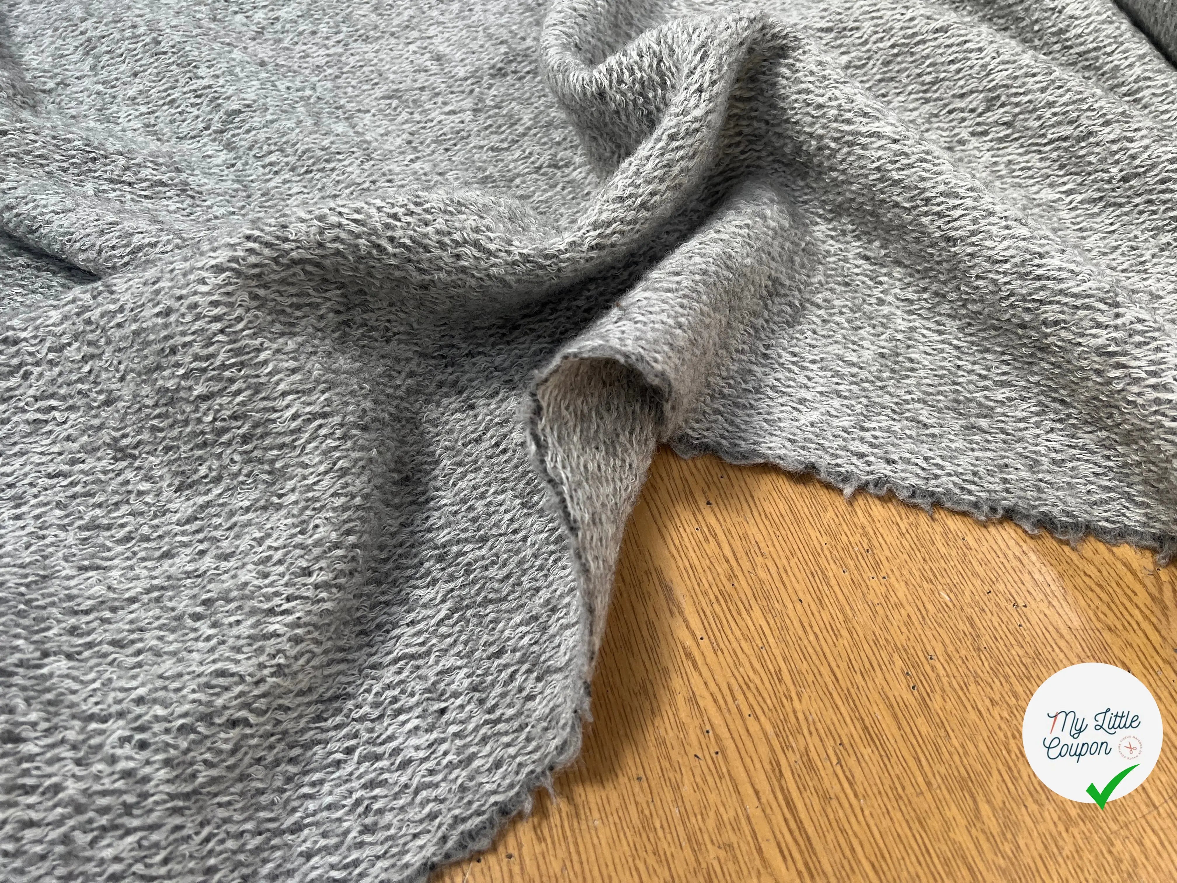 LAINAGE MANTEAU BOUCLETTE LAINE MERINOS GRIS CLAIR - My Little Coupon