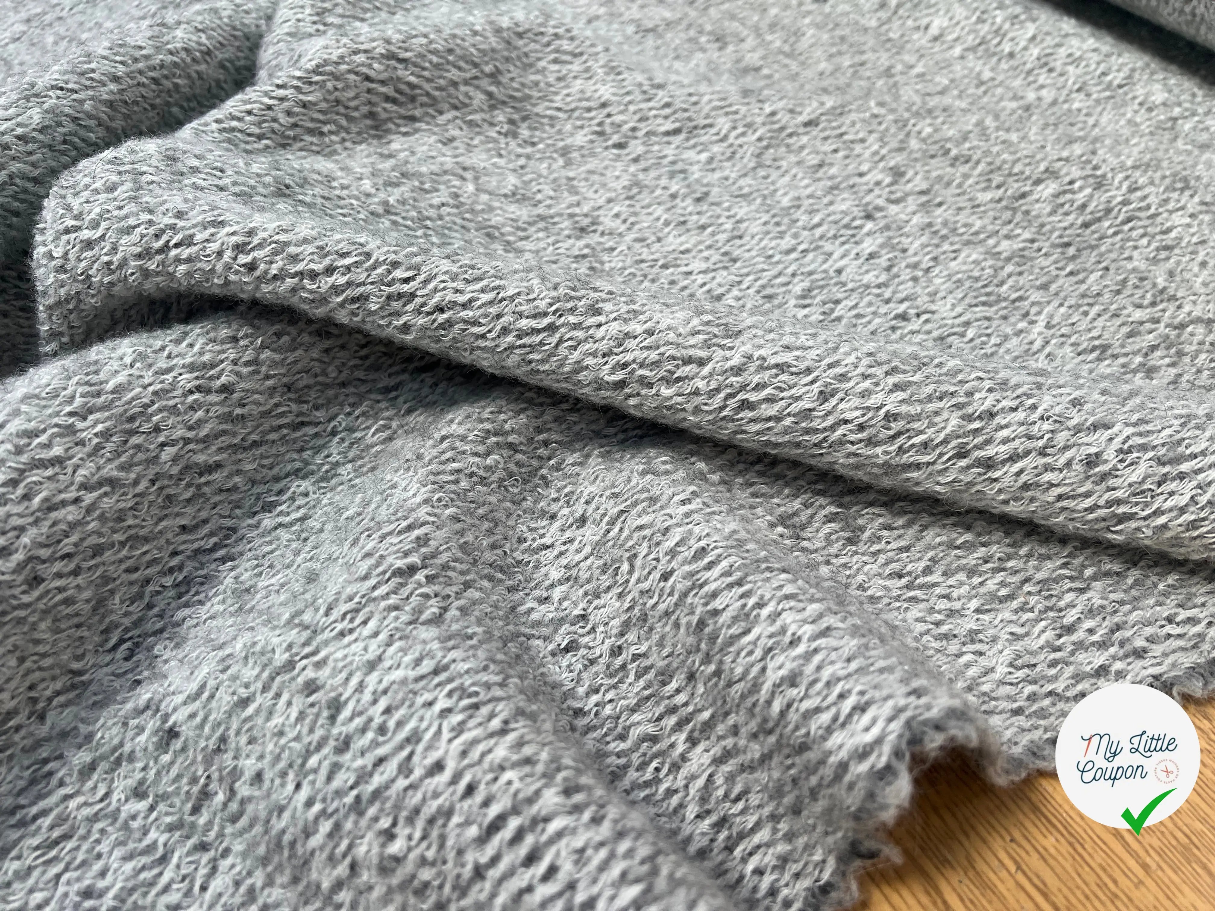LAINAGE MANTEAU BOUCLETTE LAINE MERINOS GRIS CLAIR - My Little Coupon