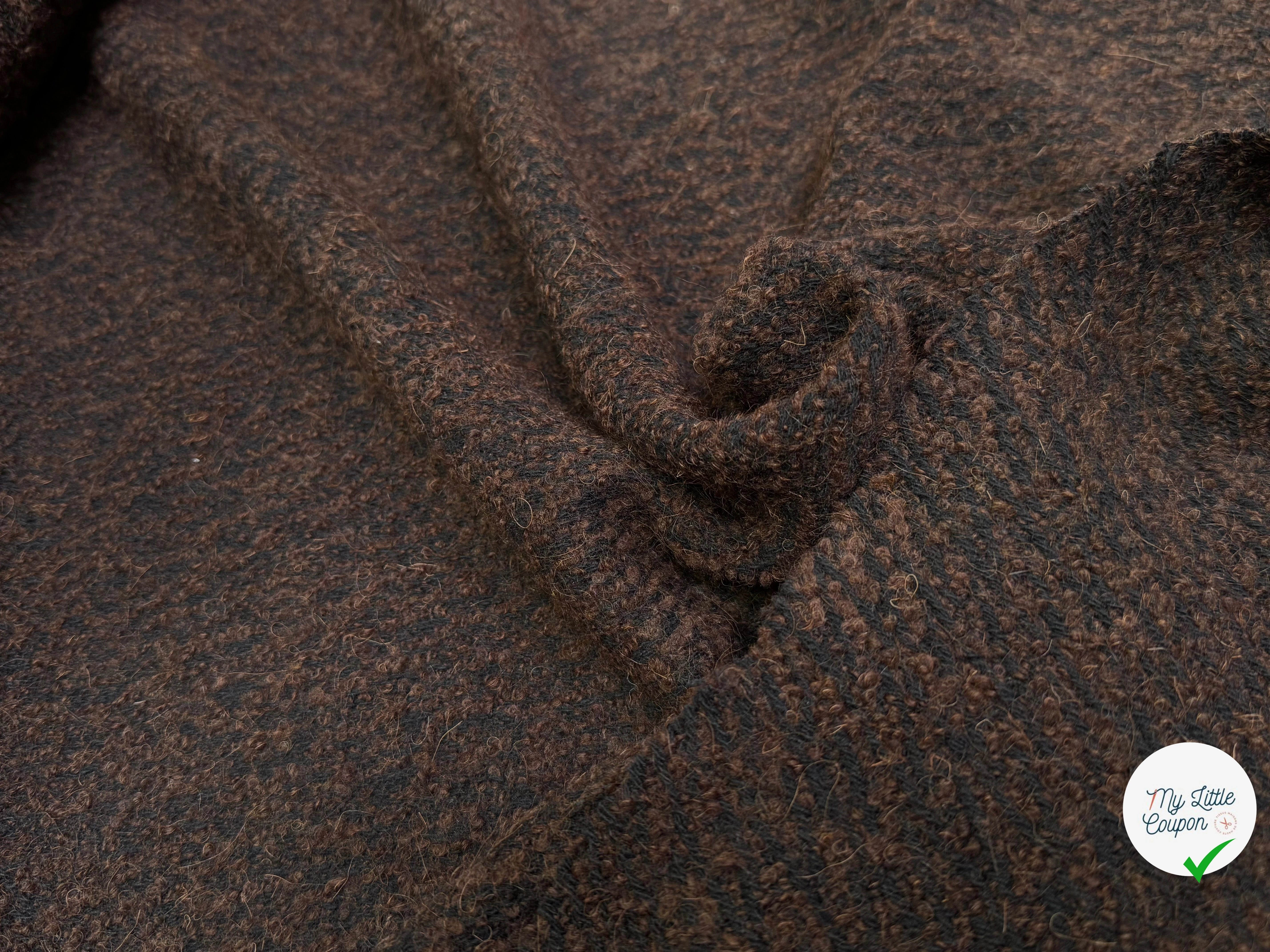 LAINAGE MANTEAU BOUCLETTE MARRON NOIR 10% ALPAGA - My Little Coupon