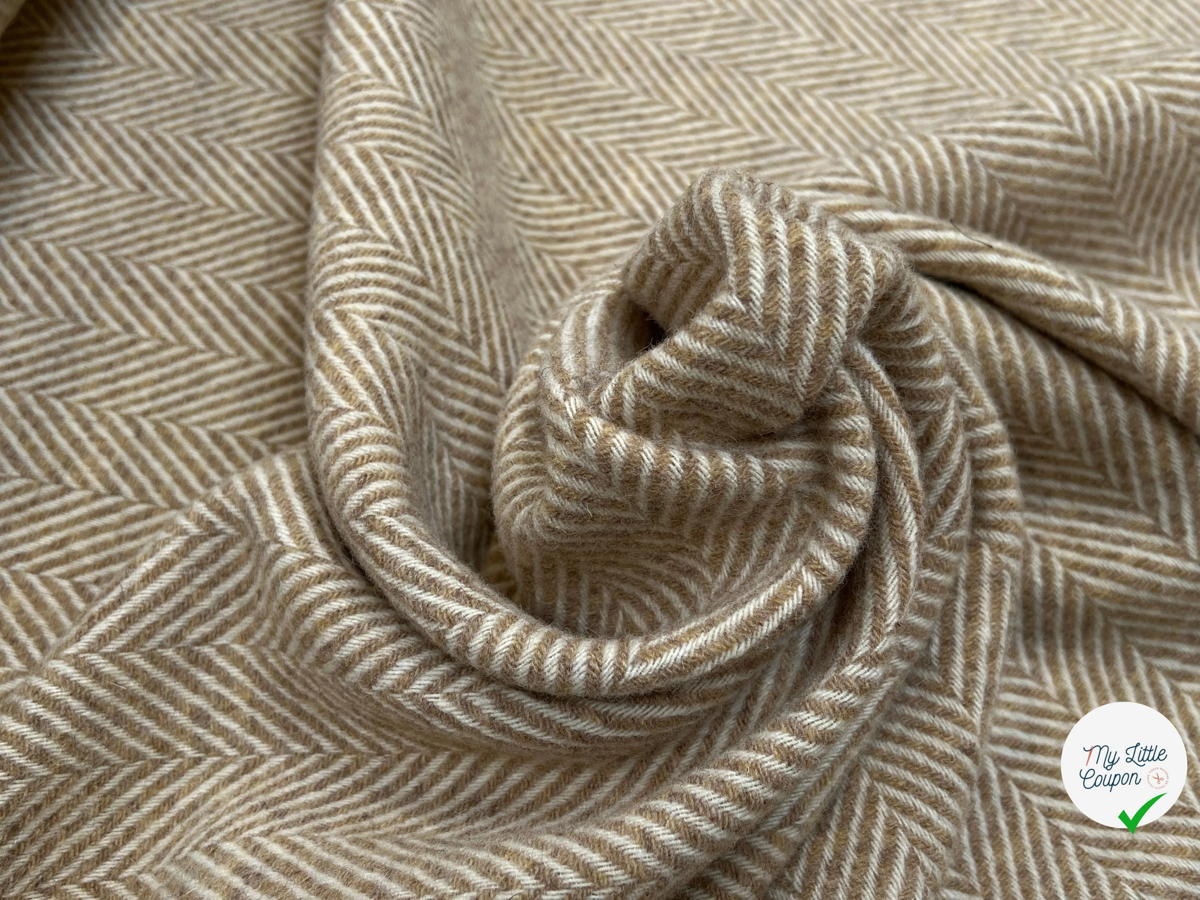 LAINAGE MANTEAU CHEVRON BEIGE CRÊME 100% LAINE - My Little Coupon
