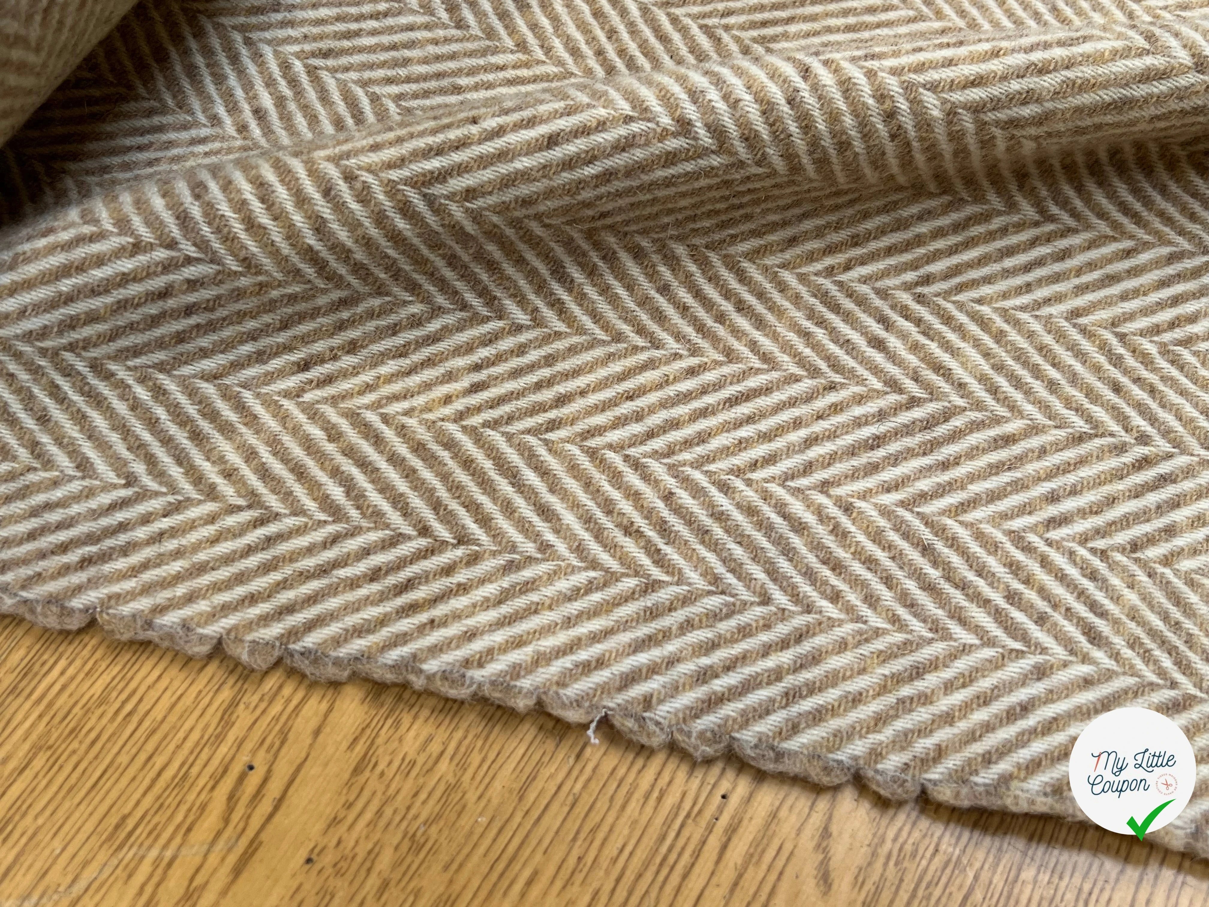 LAINAGE MANTEAU CHEVRON BEIGE CRÊME 100% LAINE - My Little Coupon