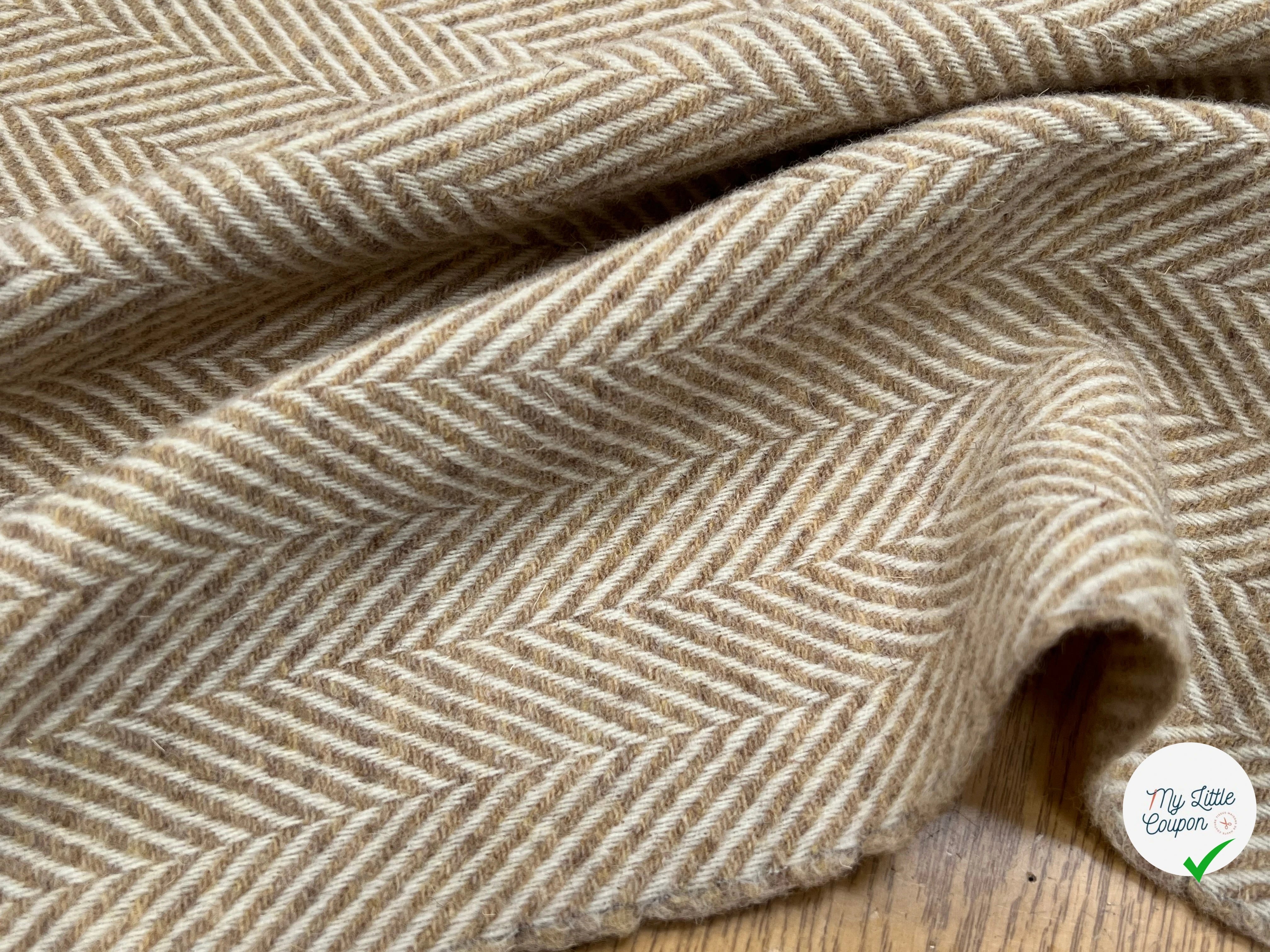 LAINAGE MANTEAU CHEVRON BEIGE CRÊME 100% LAINE - My Little Coupon