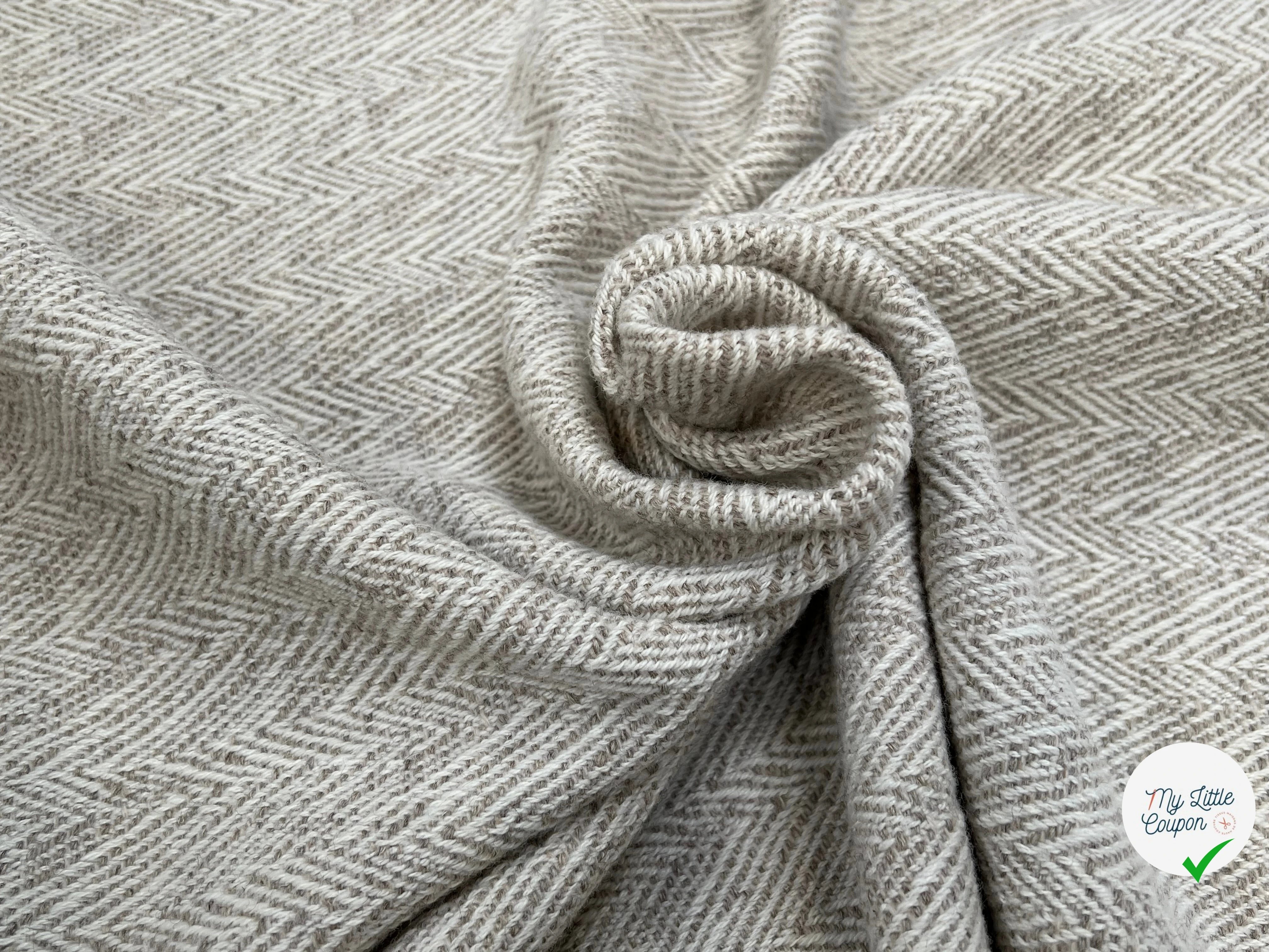 LAINAGE MANTEAU CHEVRON BEIGE GRIS - My Little Coupon