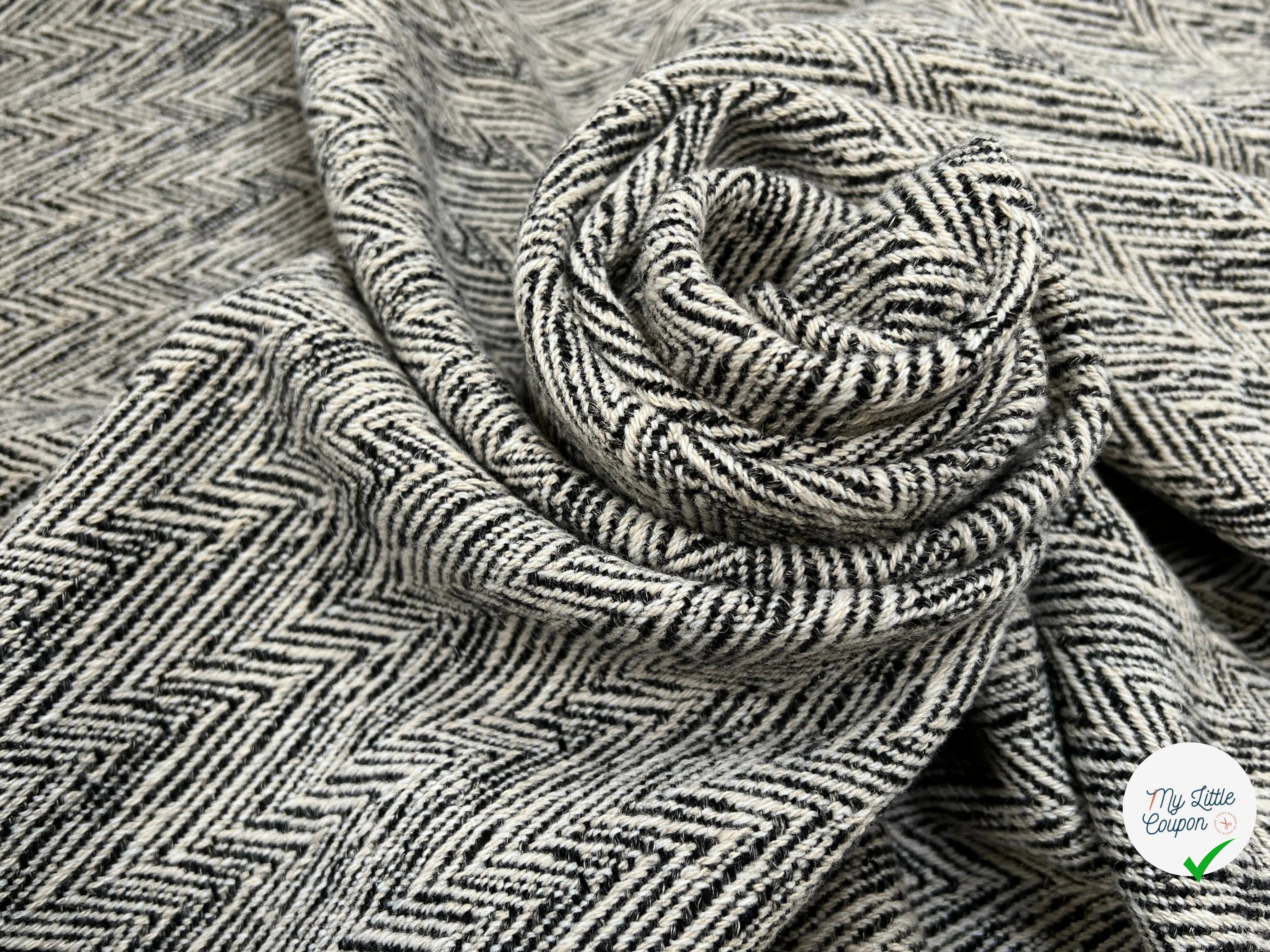 LAINAGE MANTEAU CHEVRON BEIGE NOIR - My Little Coupon