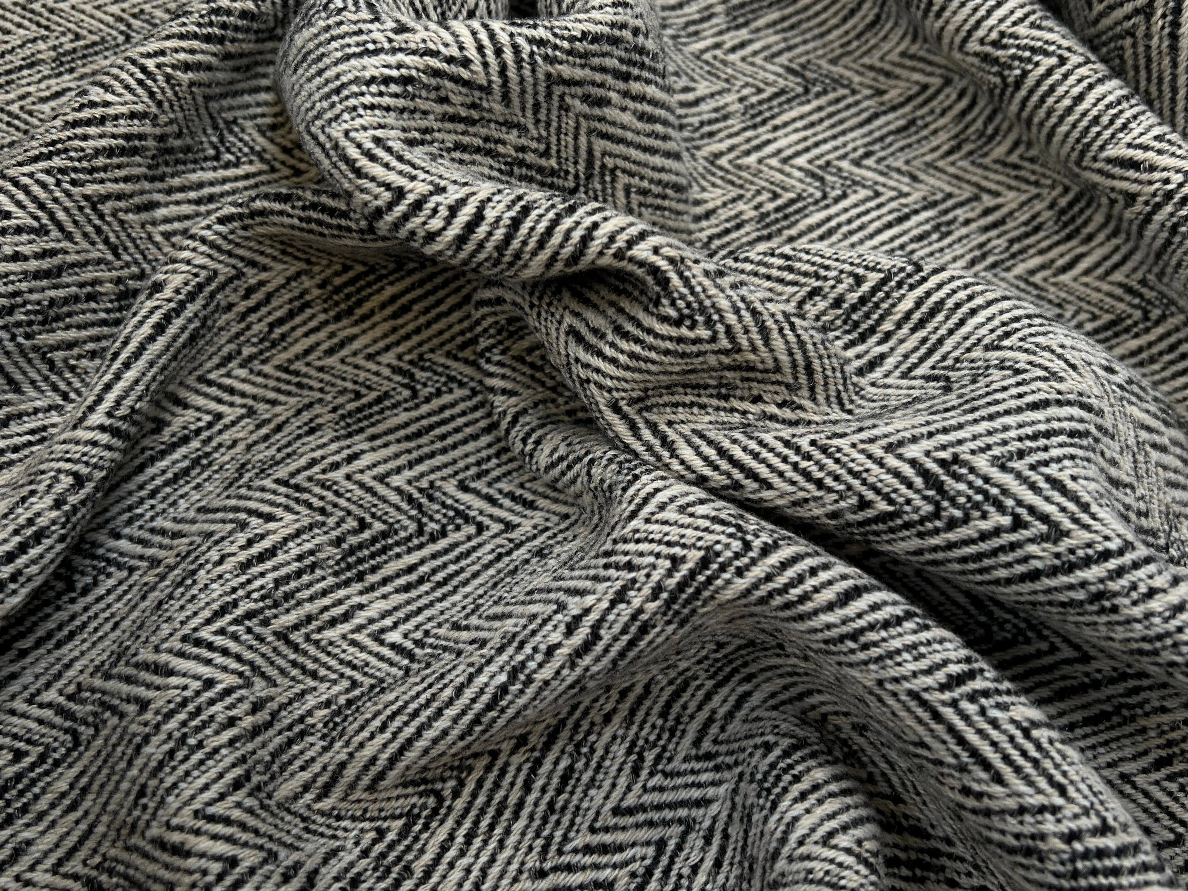 LAINAGE MANTEAU CHEVRON BEIGE NOIR - My Little Coupon