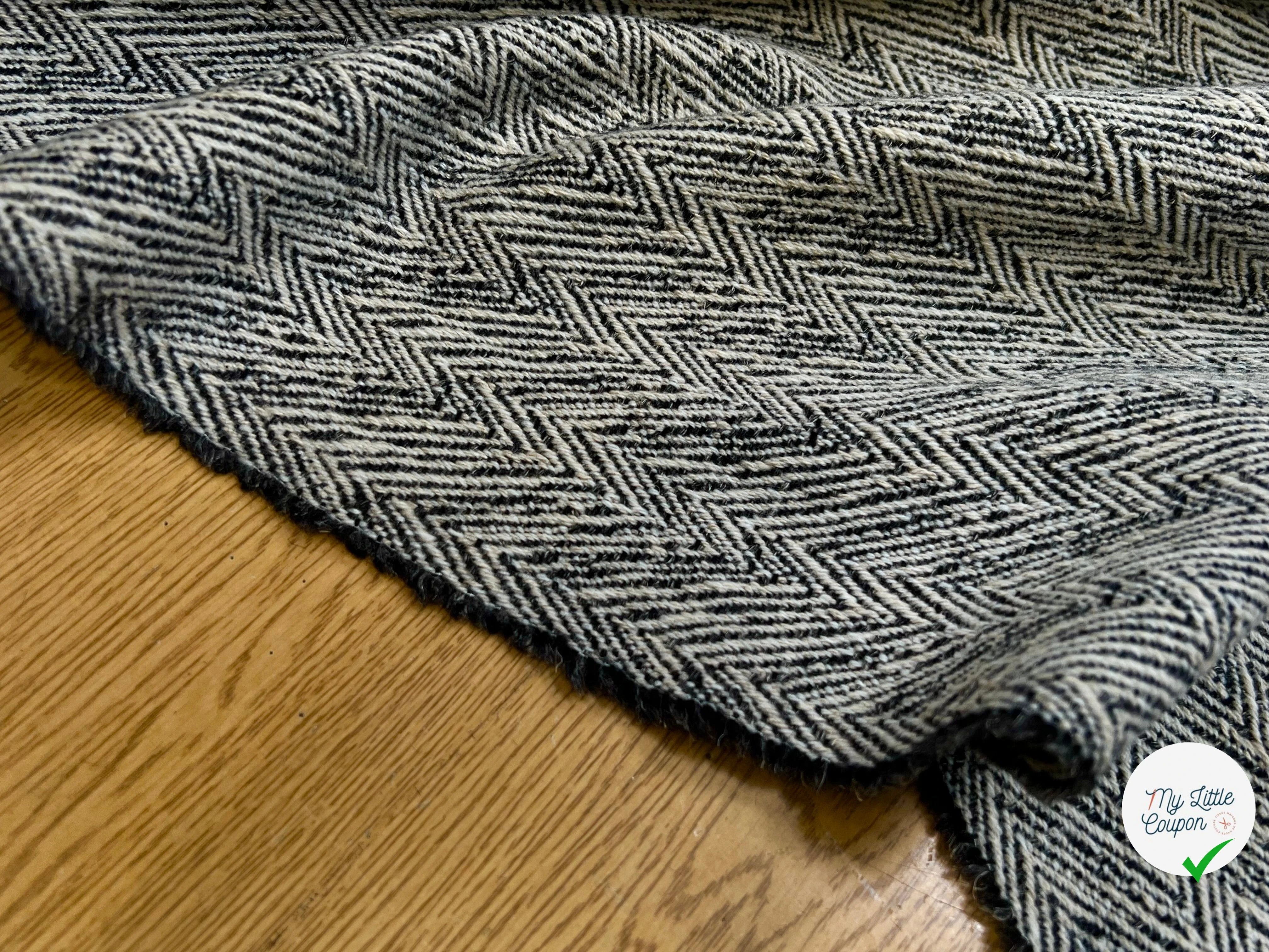 LAINAGE MANTEAU CHEVRON BEIGE NOIR - My Little Coupon
