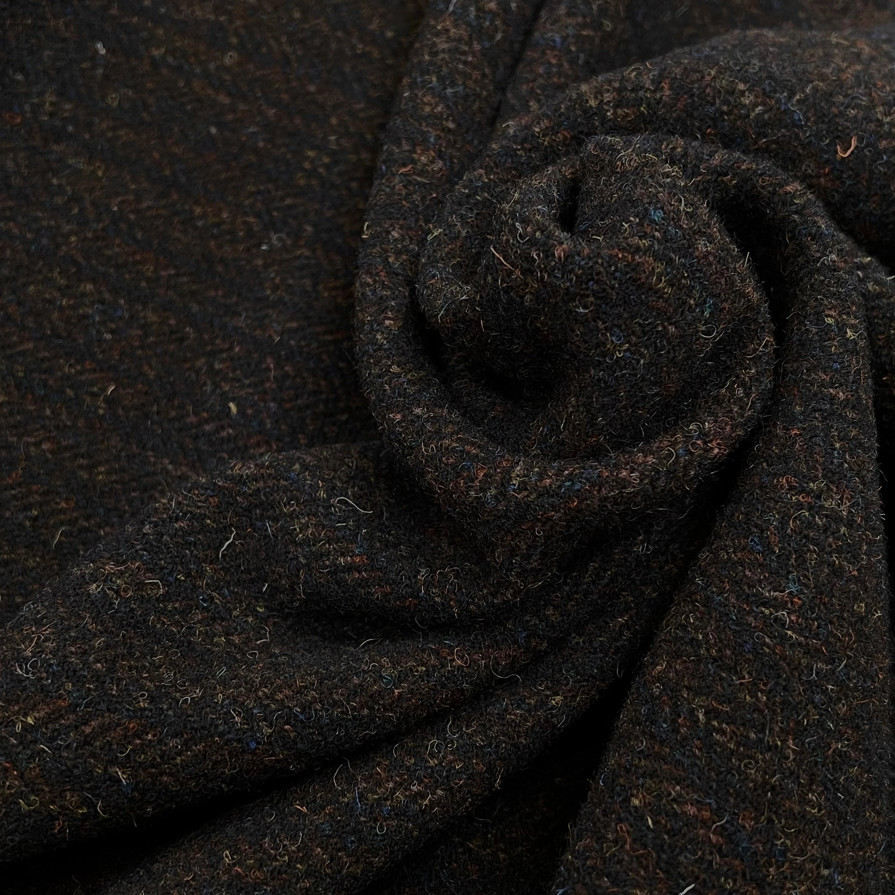 LAINAGE MANTEAU CHEVRON MULTICOLORES MARRON BLEU JAUNE 100% LAINE - My Little Coupon