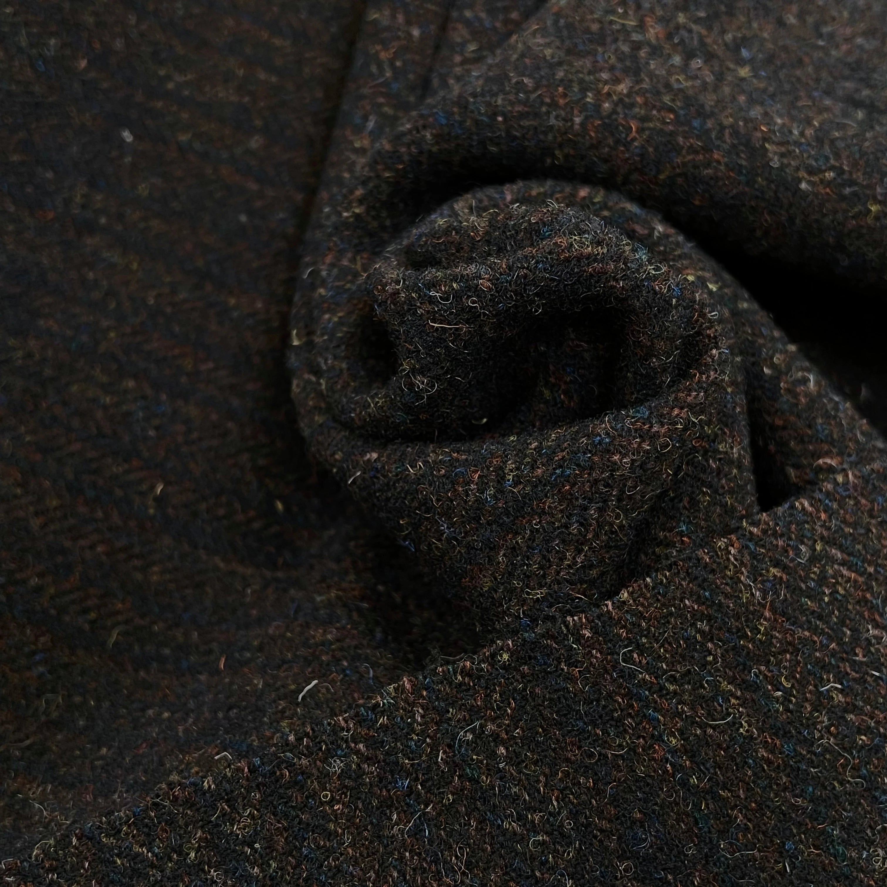 LAINAGE MANTEAU CHEVRON MULTICOLORES MARRON BLEU JAUNE 100% LAINE - My Little Coupon