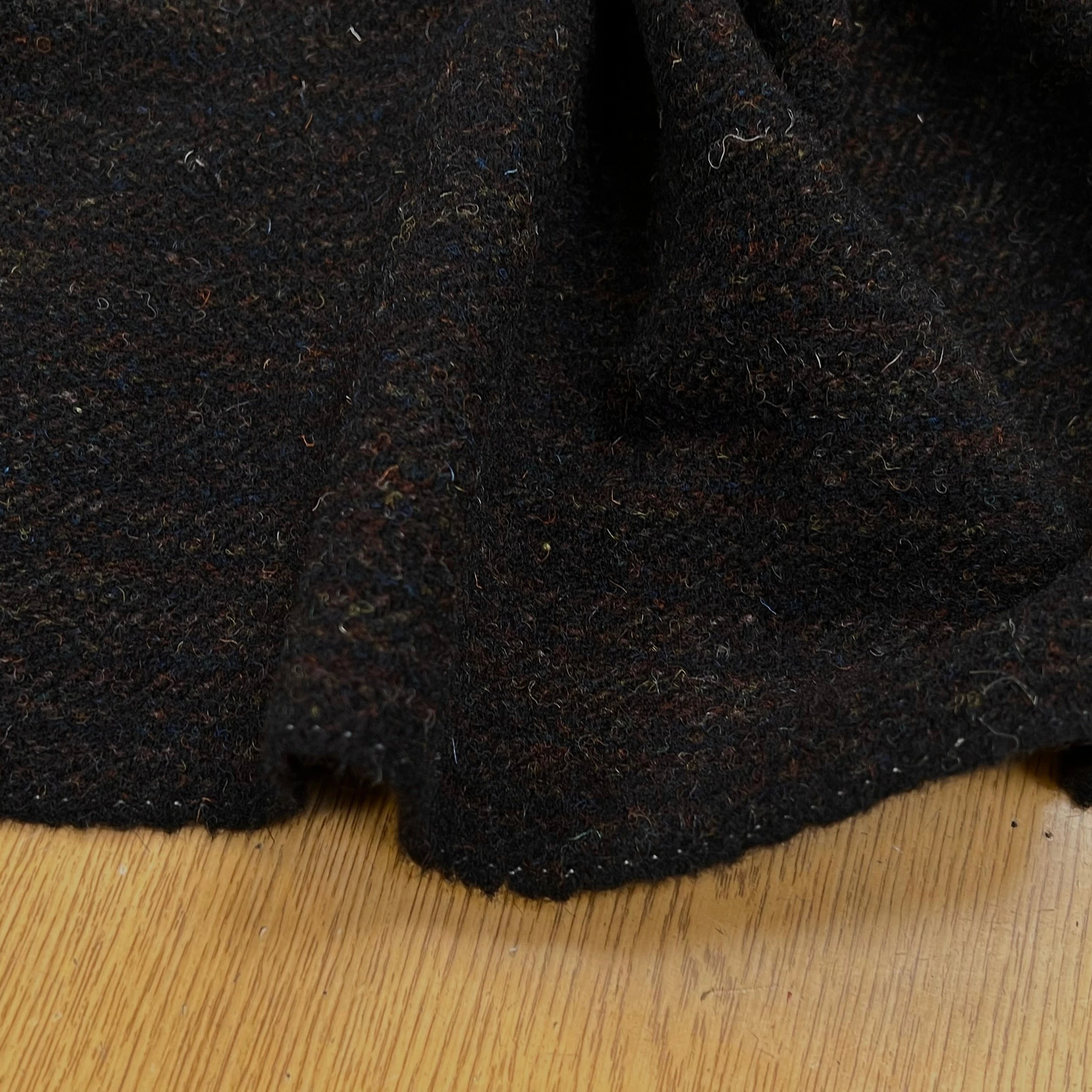 LAINAGE MANTEAU CHEVRON MULTICOLORES MARRON BLEU JAUNE 100% LAINE - My Little Coupon