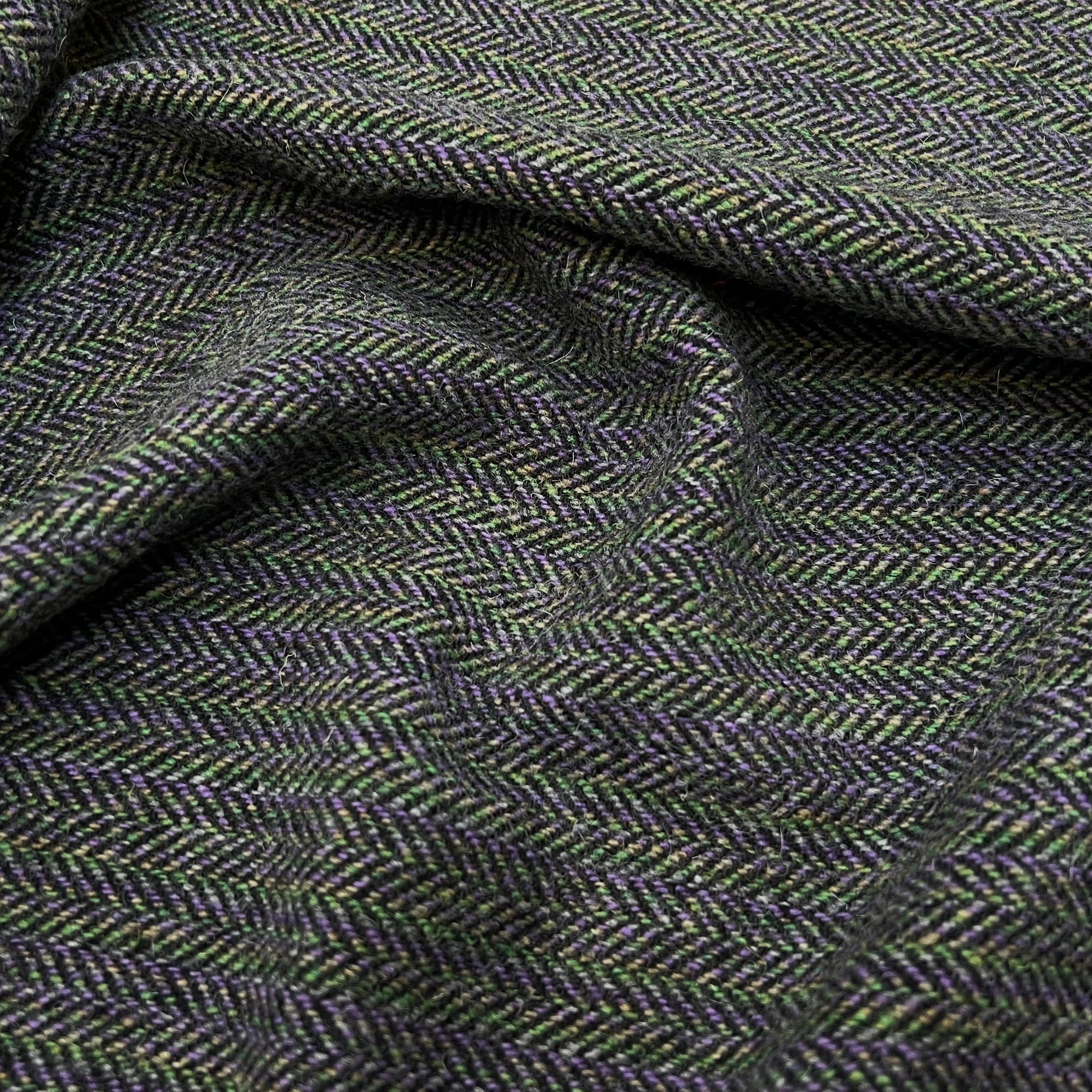 LAINAGE MANTEAU CHEVRON MULTICOLORES VIOLET VERT JAUNE 100% LAINE - My Little Coupon