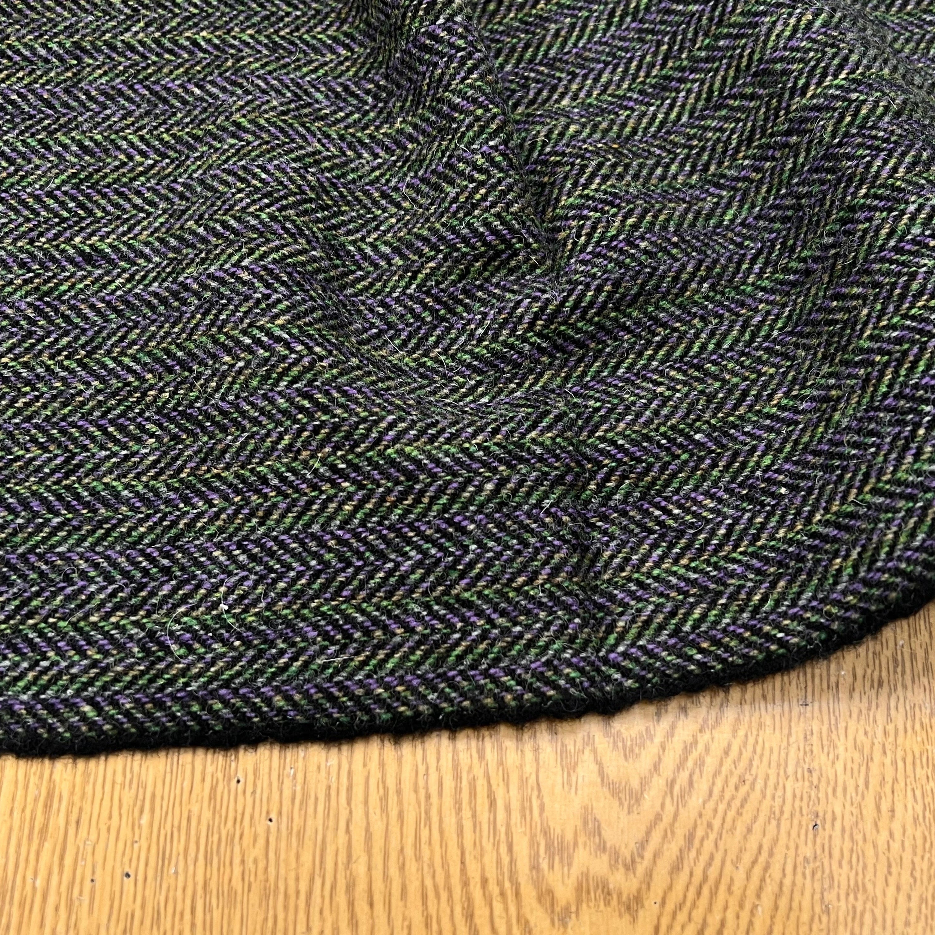 LAINAGE MANTEAU CHEVRON MULTICOLORES VIOLET VERT JAUNE 100% LAINE - My Little Coupon