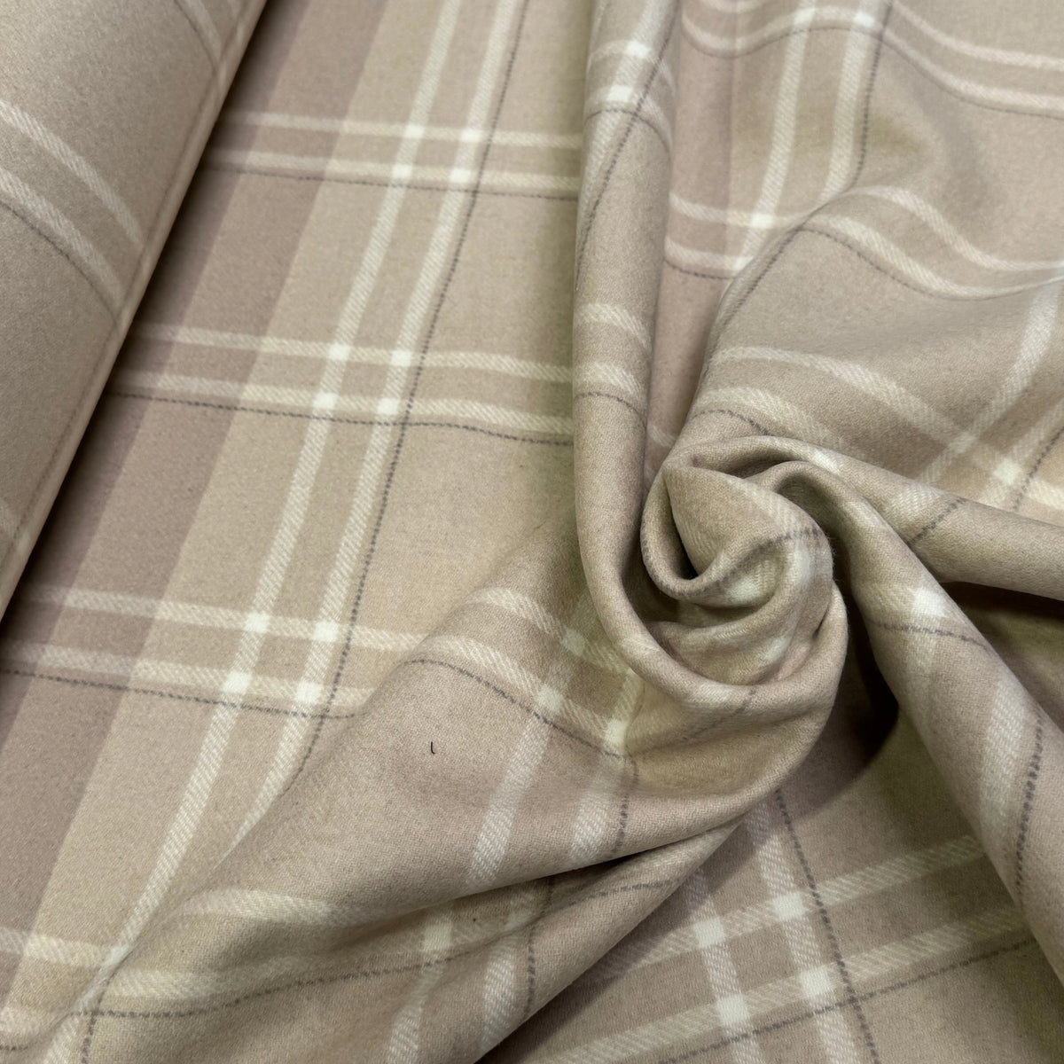 LAINAGE MANTEAU ECOSSAIS DOUX 10% CACHEMIRE 88% LAINE BEIGE - My Little Coupon