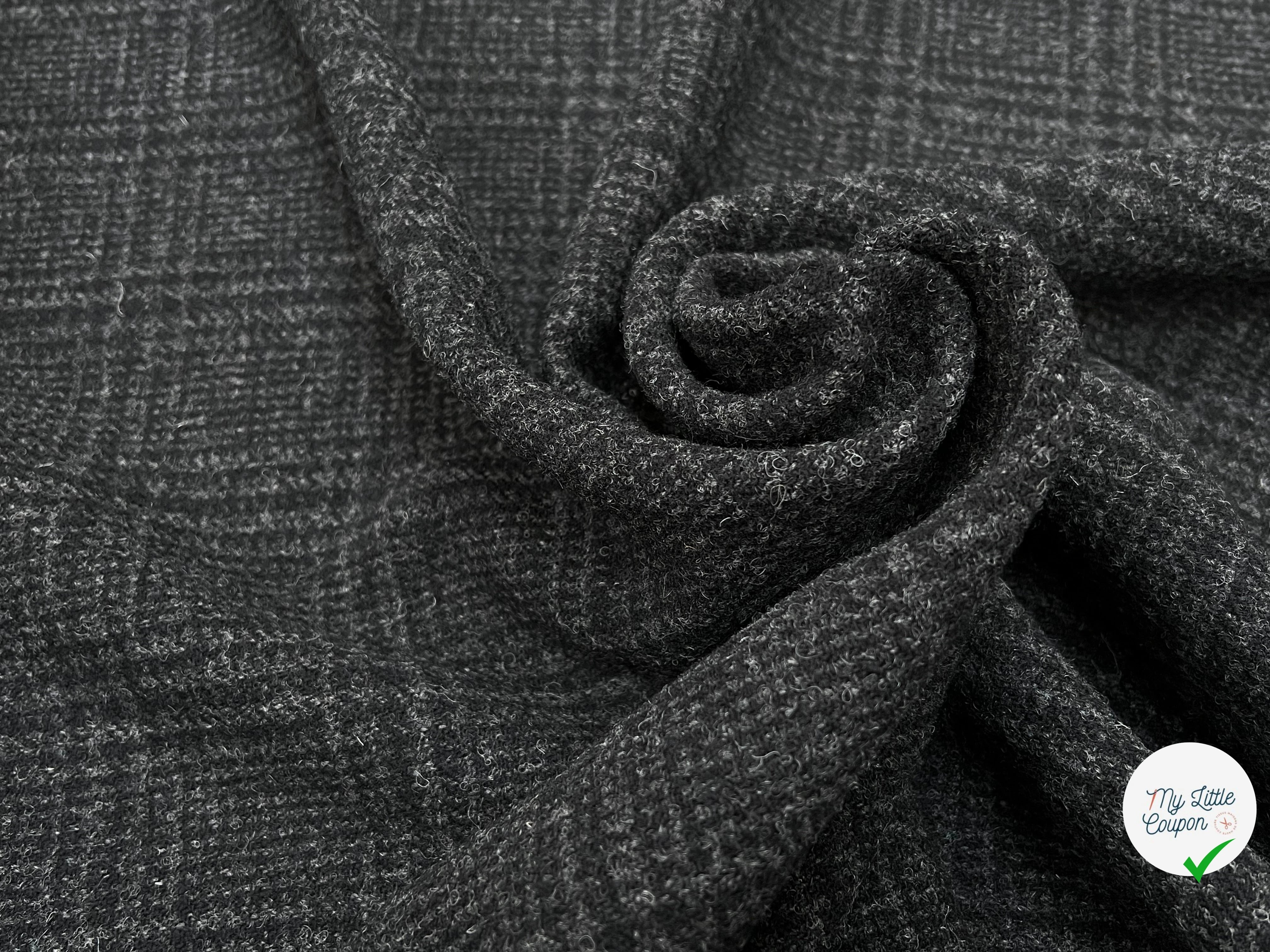 LAINAGE MANTEAU HIGHLAND STYLE GRIS FONCÉ ET NOIR - My Little Coupon