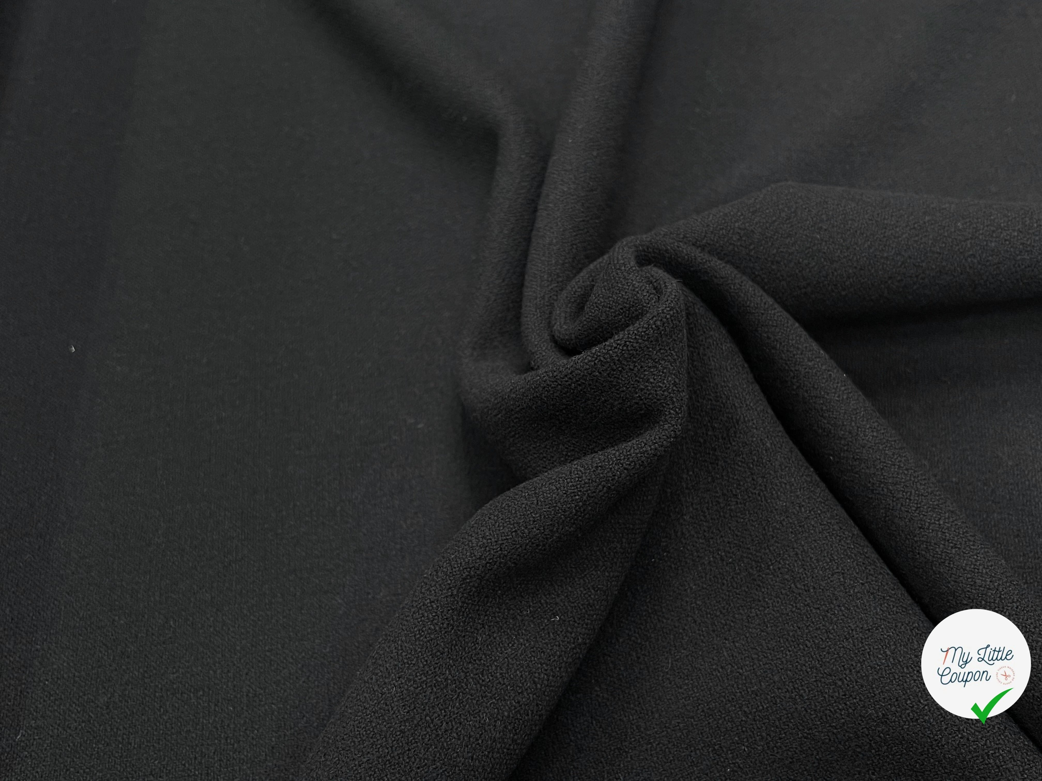LAINAGE MANTEAU LOURD ASPECT TRICOT 100% LAINE NOIR - My Little Coupon