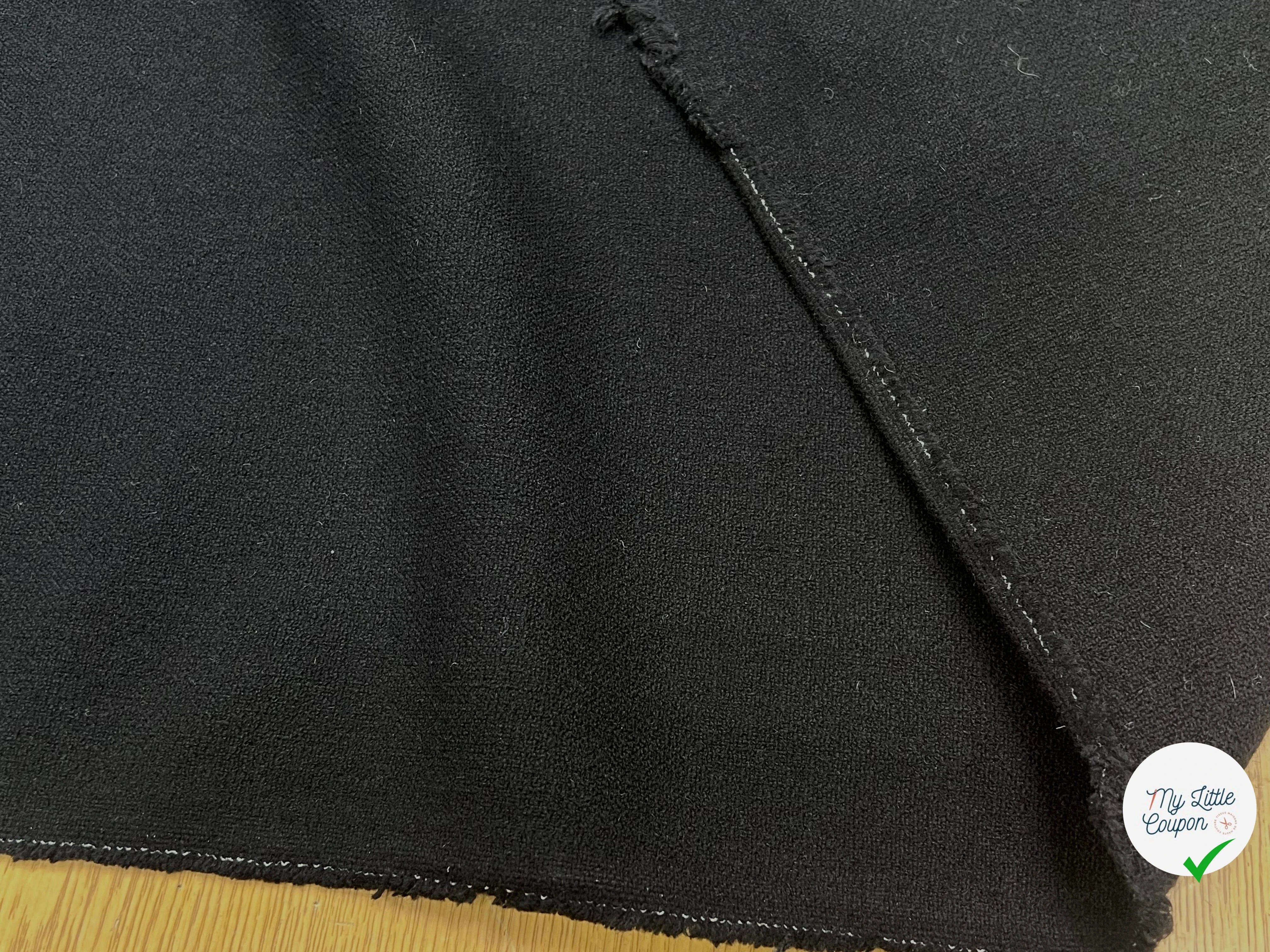 LAINAGE MANTEAU LOURD ASPECT TRICOT 100% LAINE NOIR - My Little Coupon