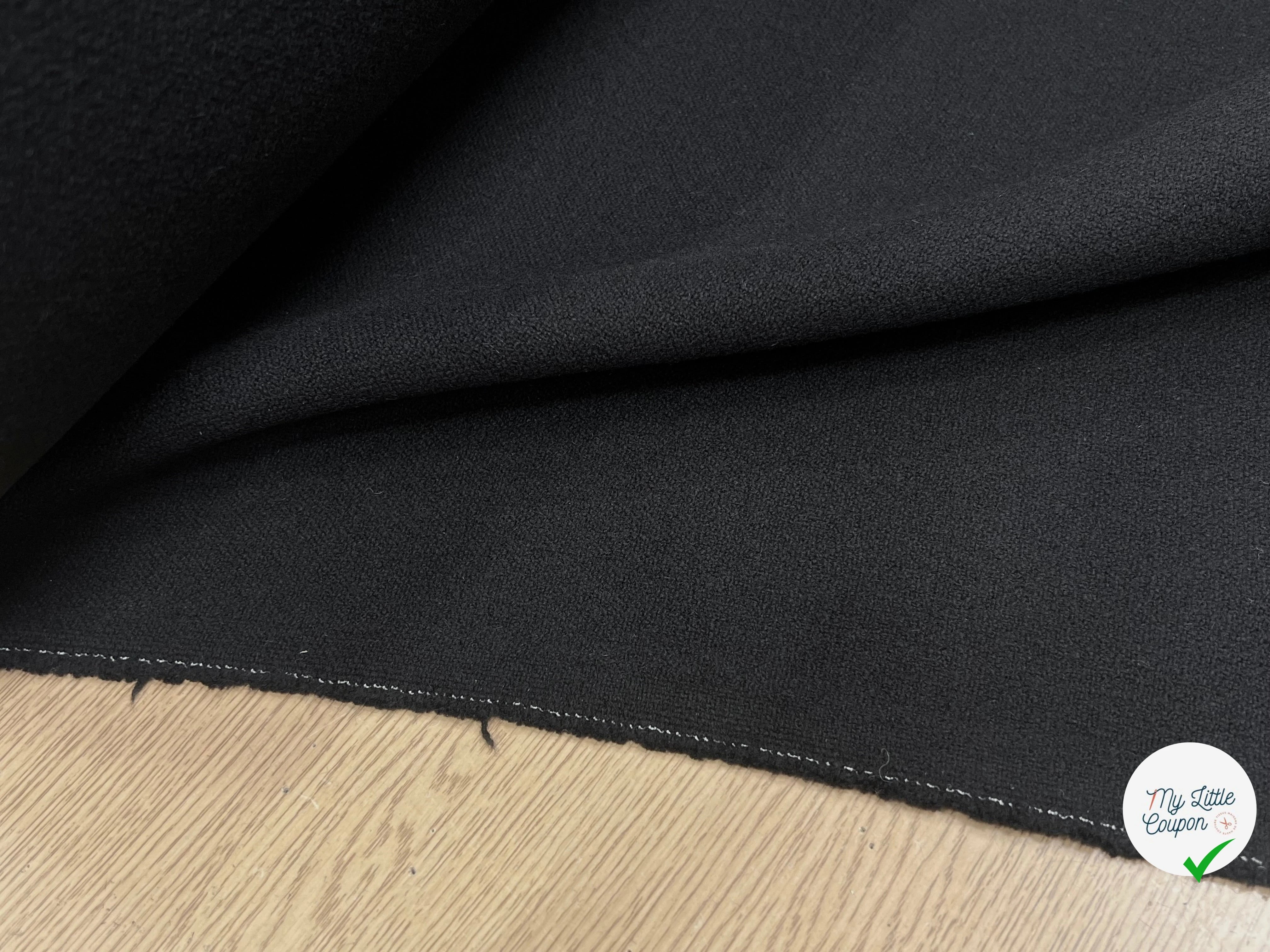 LAINAGE MANTEAU LOURD ASPECT TRICOT 100% LAINE NOIR - My Little Coupon