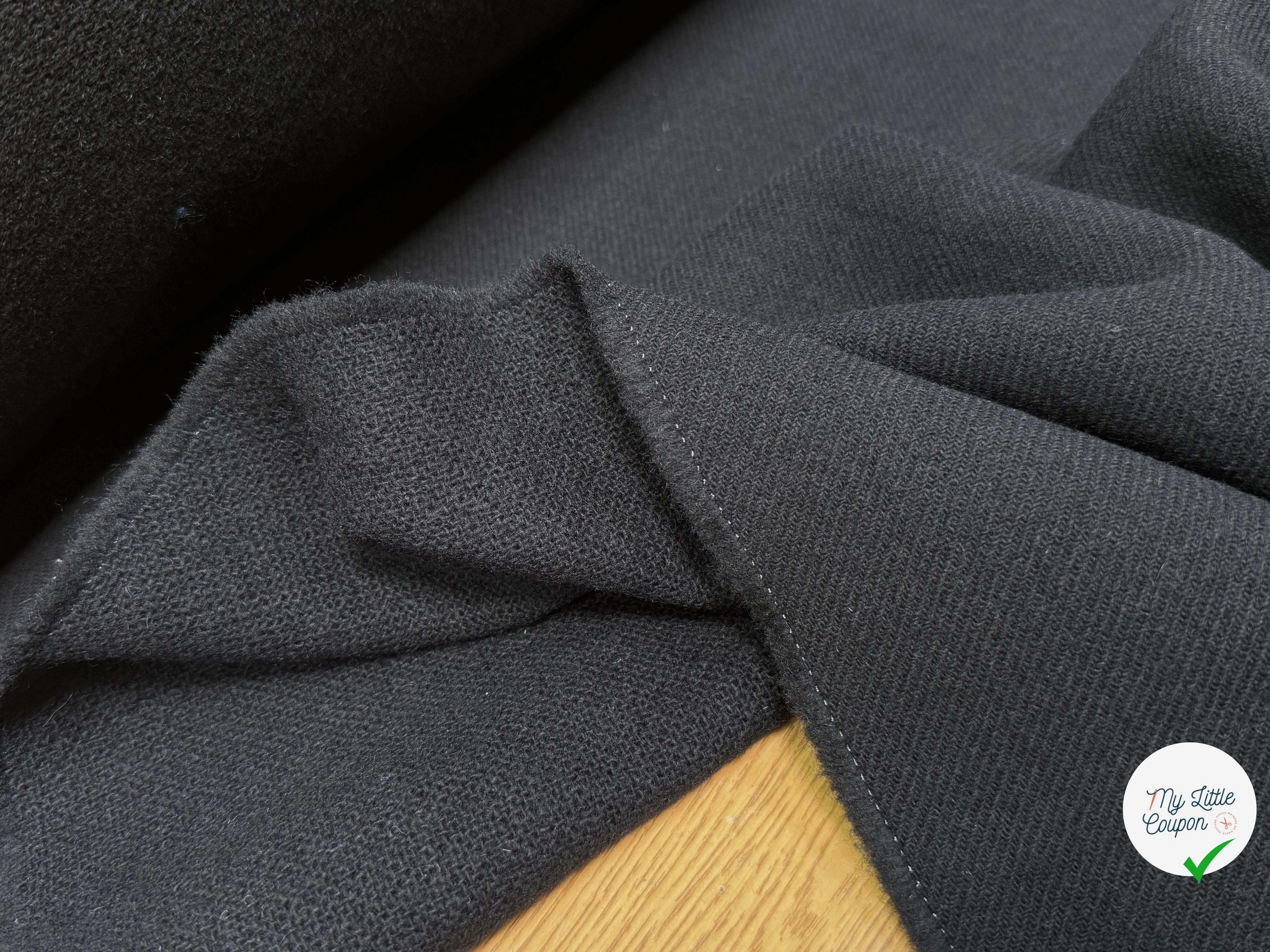 LAINAGE MANTEAU LOURD NOIR ASPECT TRICOT - My Little Coupon