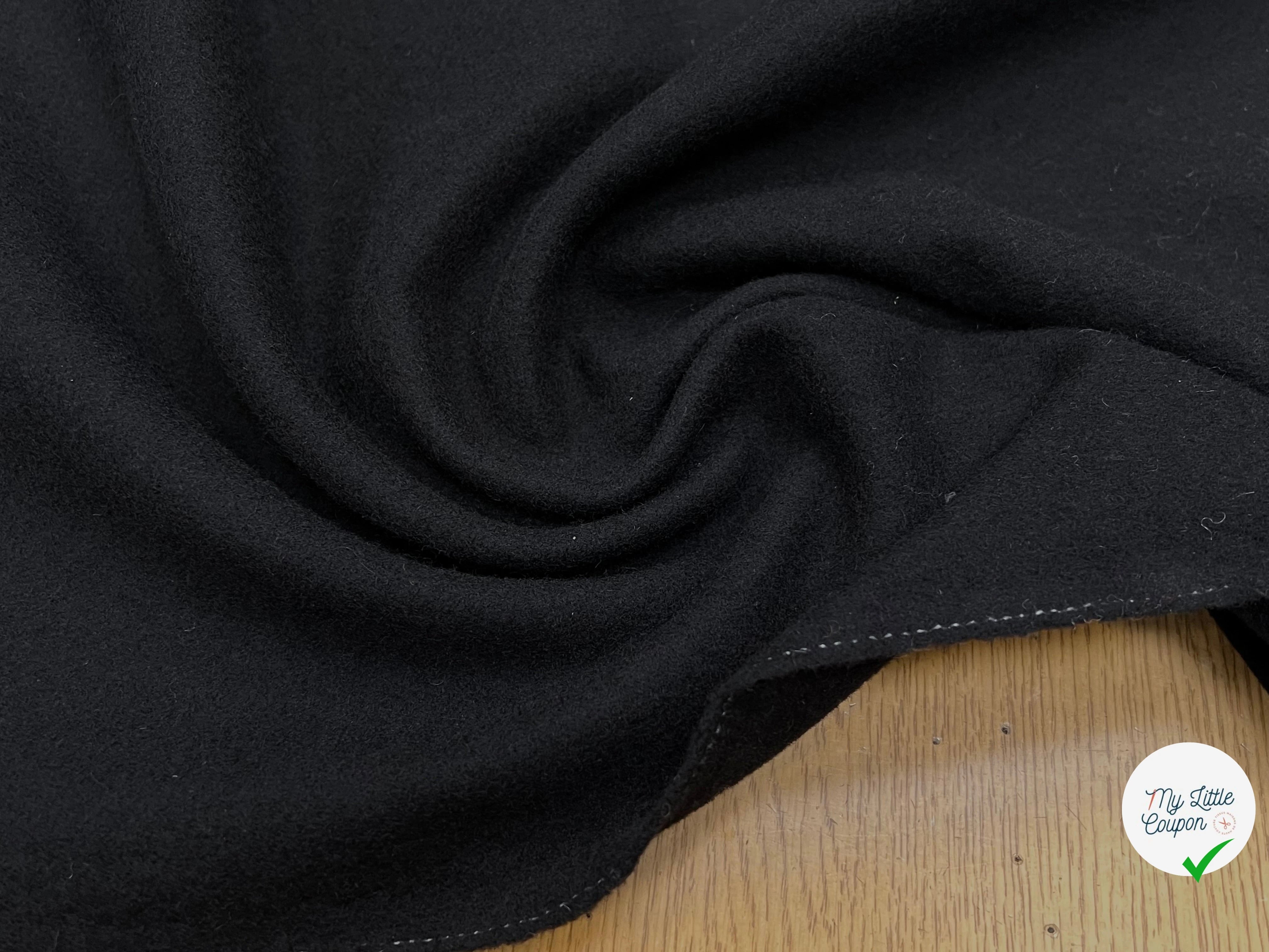 LAINAGE MANTEAU NOIR 150CM 100% LAINE - My Little Coupon