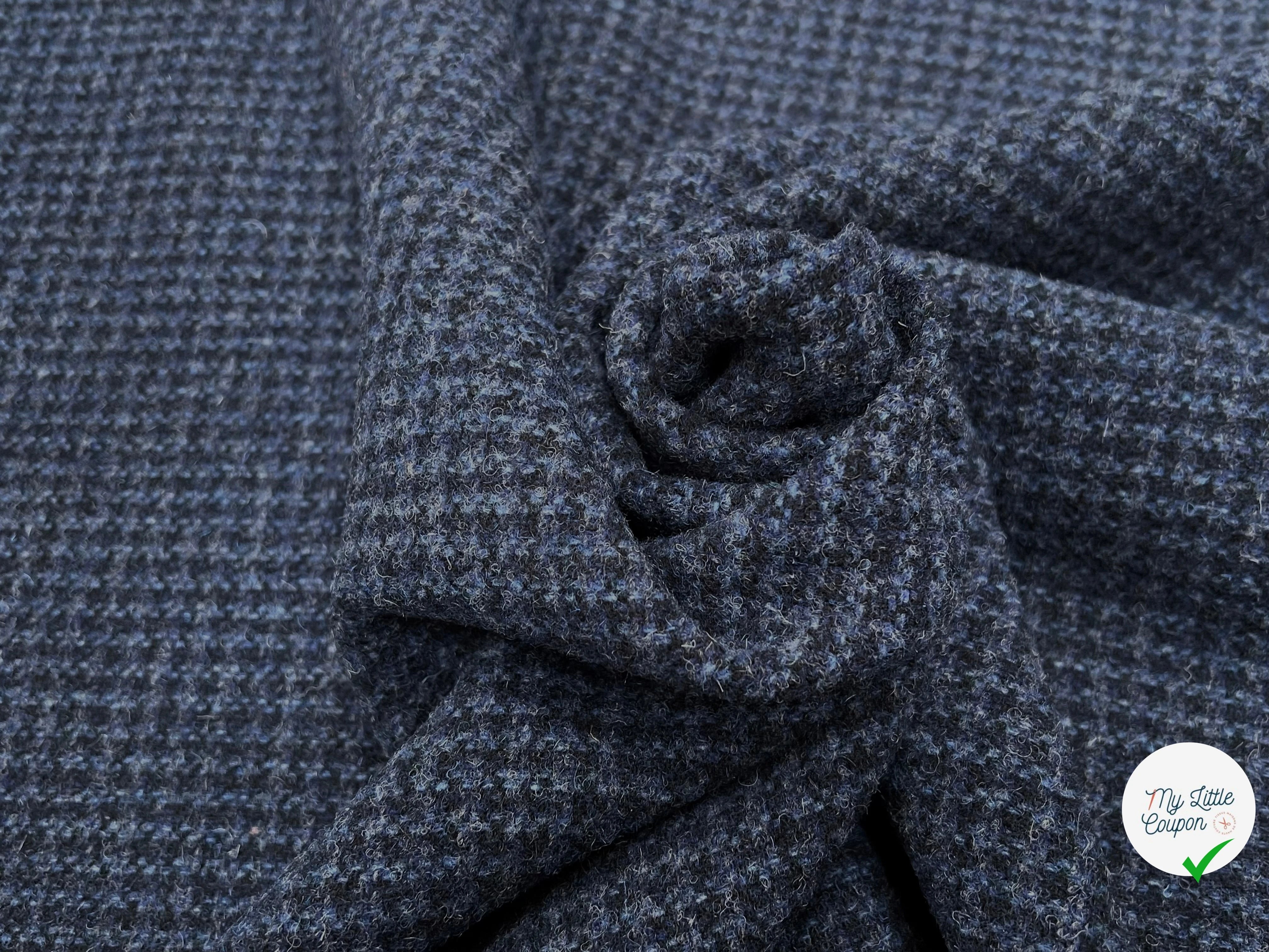 LAINAGE MANTEAU PETIT CARREAUX CHIC BLEU 100% LAINE 145CM - My Little Coupon