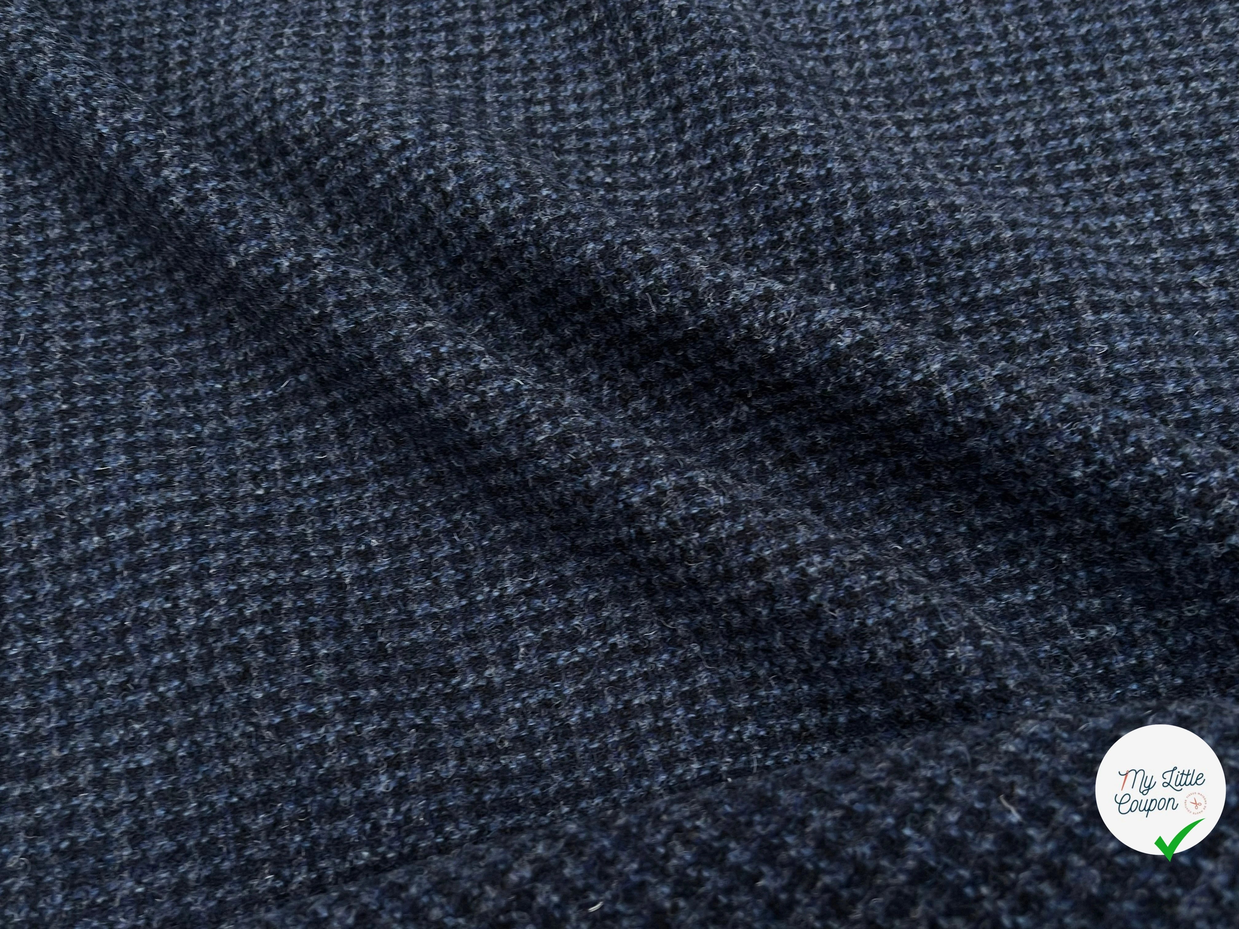 LAINAGE MANTEAU PETIT CARREAUX CHIC BLEU 100% LAINE 145CM - My Little Coupon