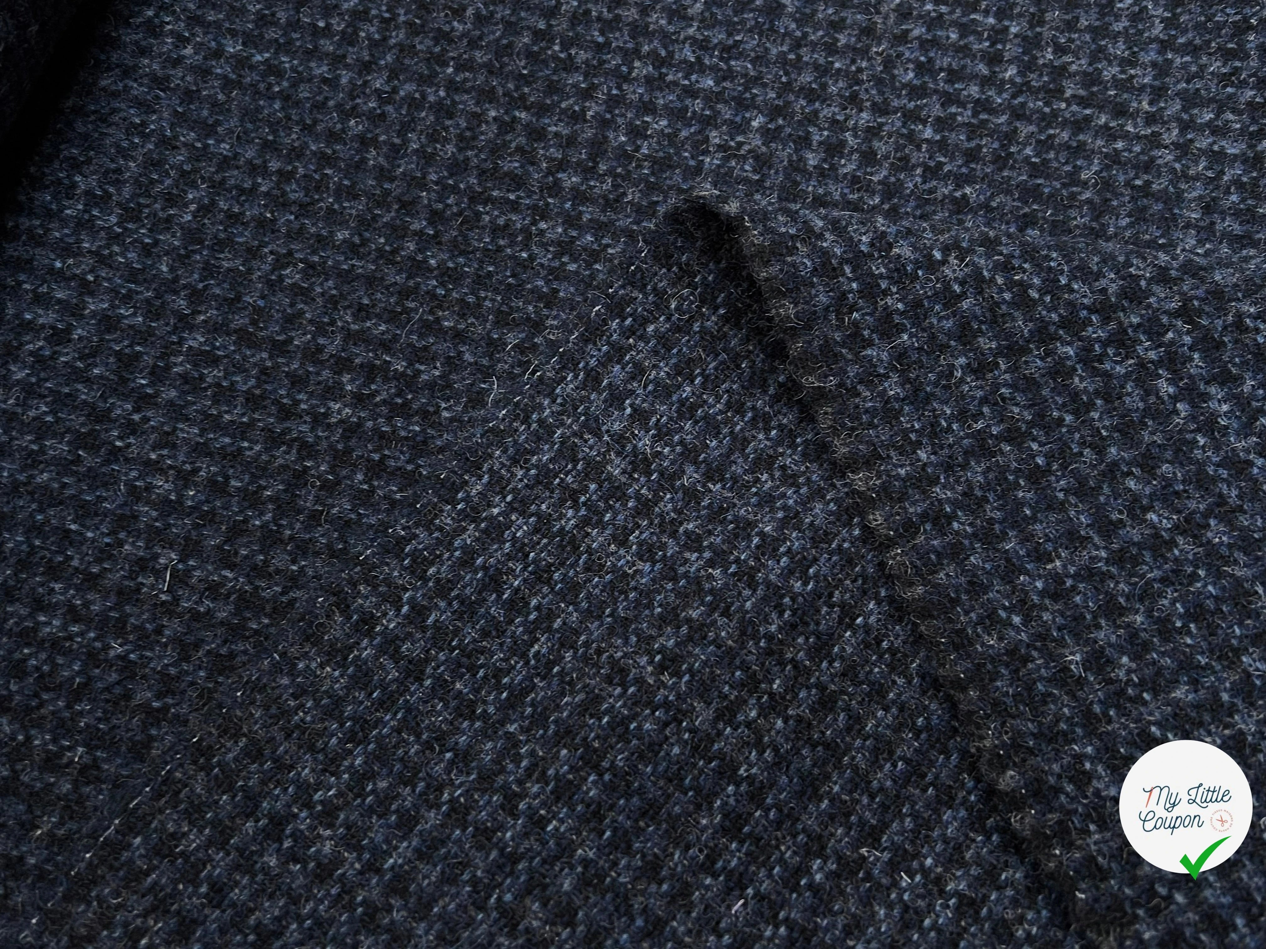 LAINAGE MANTEAU PETIT CARREAUX CHIC BLEU 100% LAINE 145CM - My Little Coupon