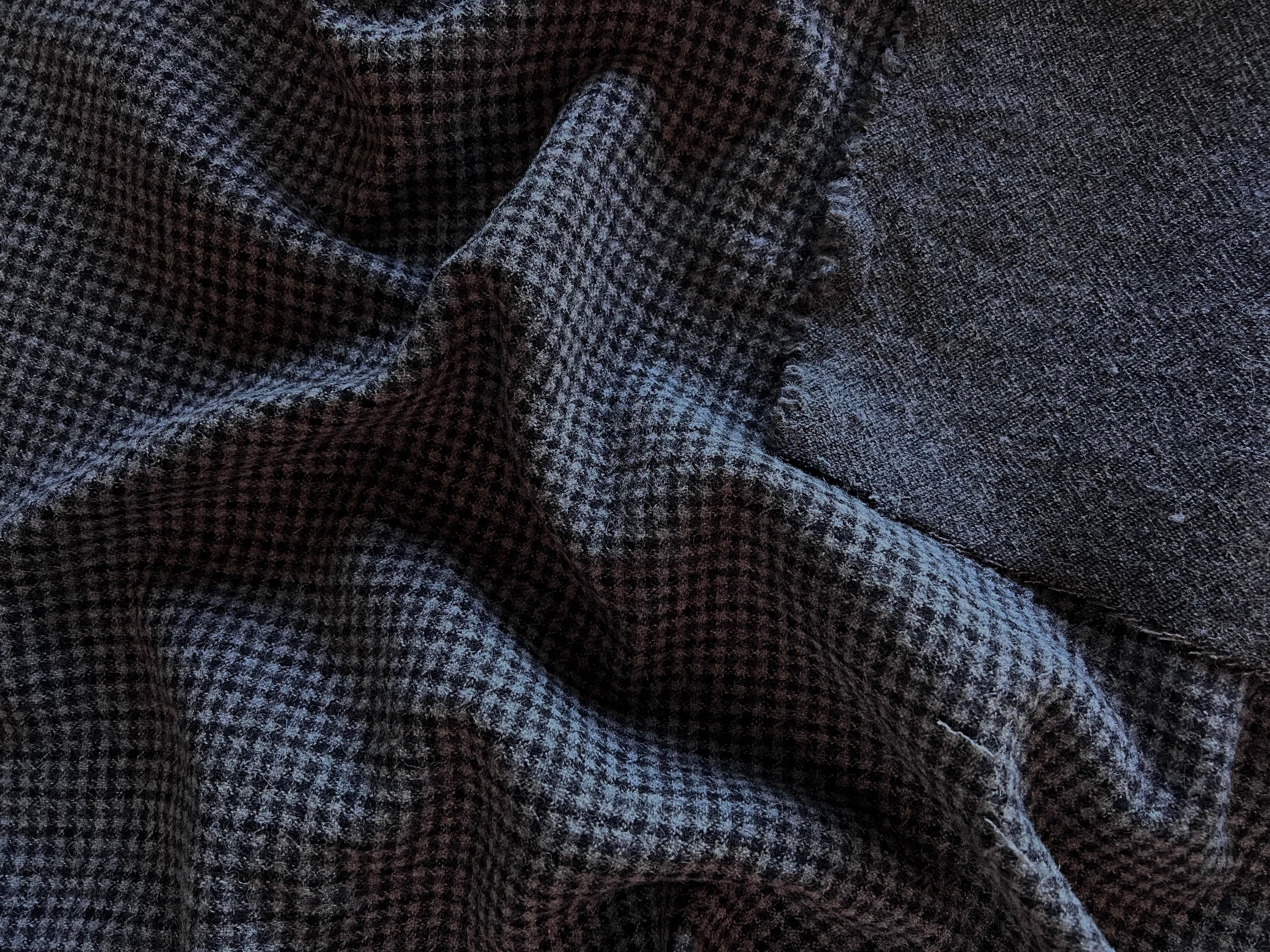 LAINAGE MANTEAU PETITS CARREAUX GRIS 100%LAINE - My Little Coupon