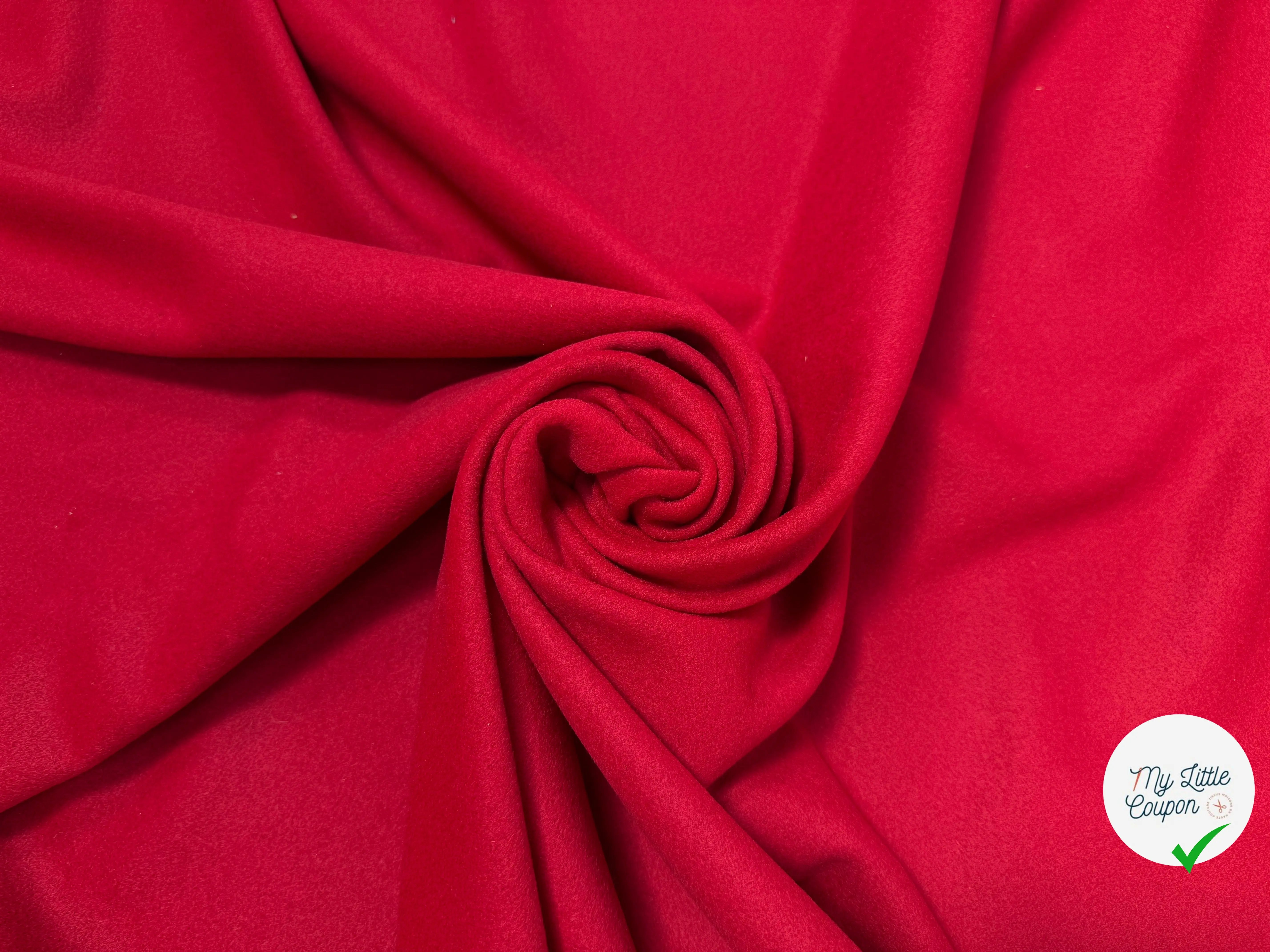 LAINAGE MANTEAU ROUGE CERISE UNI - My Little Coupon