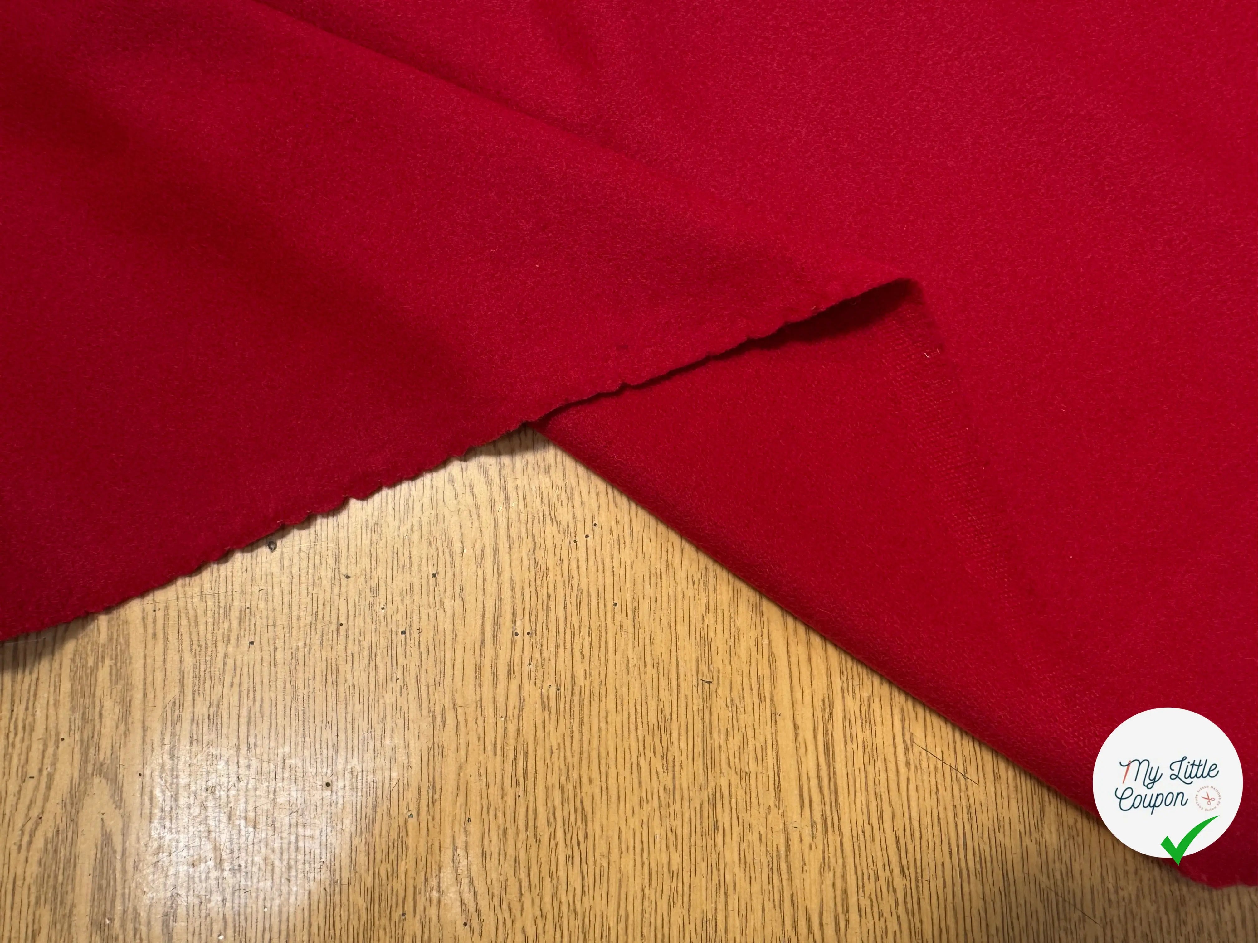 LAINAGE MANTEAU ROUGE CERISE UNI - My Little Coupon
