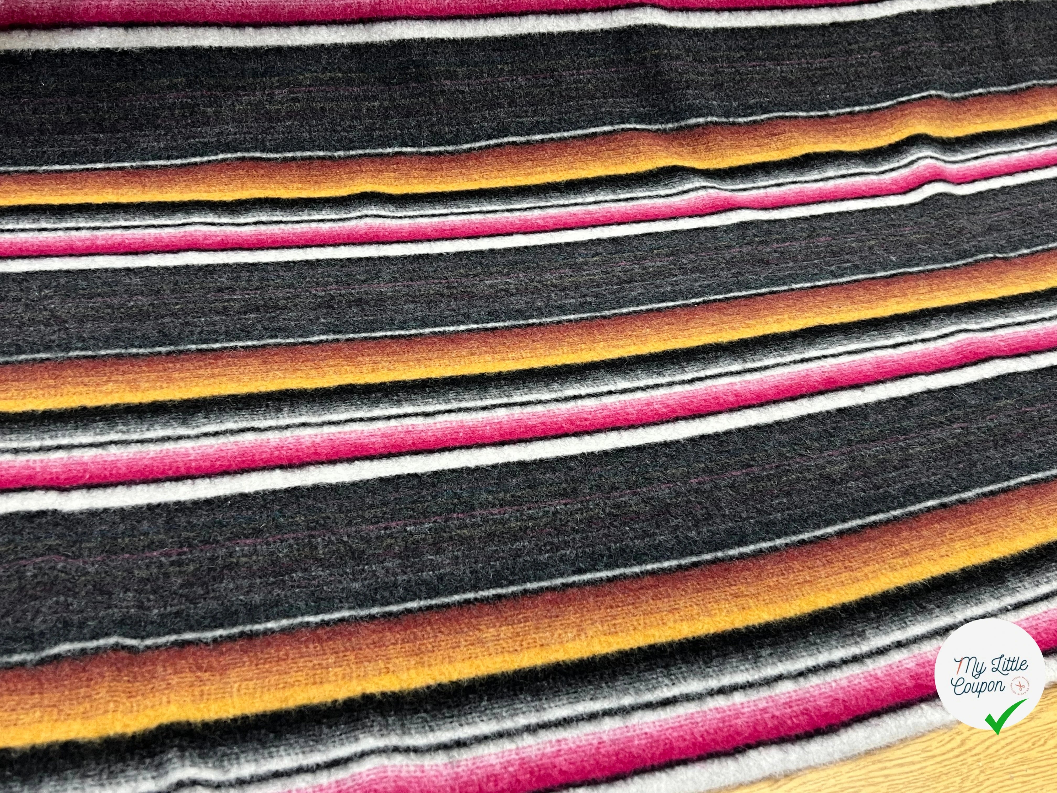LAINAGE MANTEAU STRETCH À RAYURES MULTICOLORES 150CM - My Little Coupon