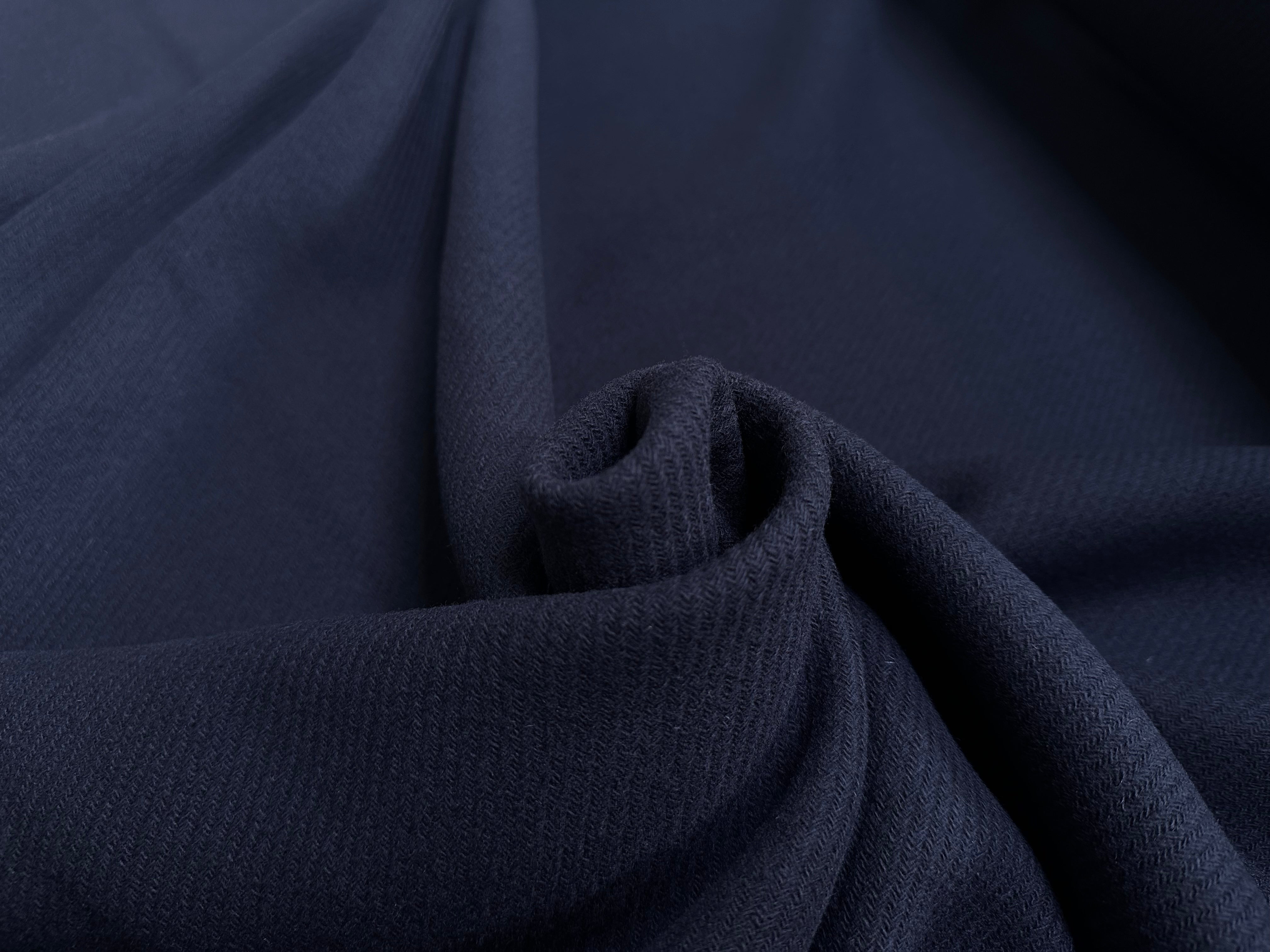 LAINAGE MANTEAU STRIÉ 100% LAINE BLEU MARINE - My Little Coupon