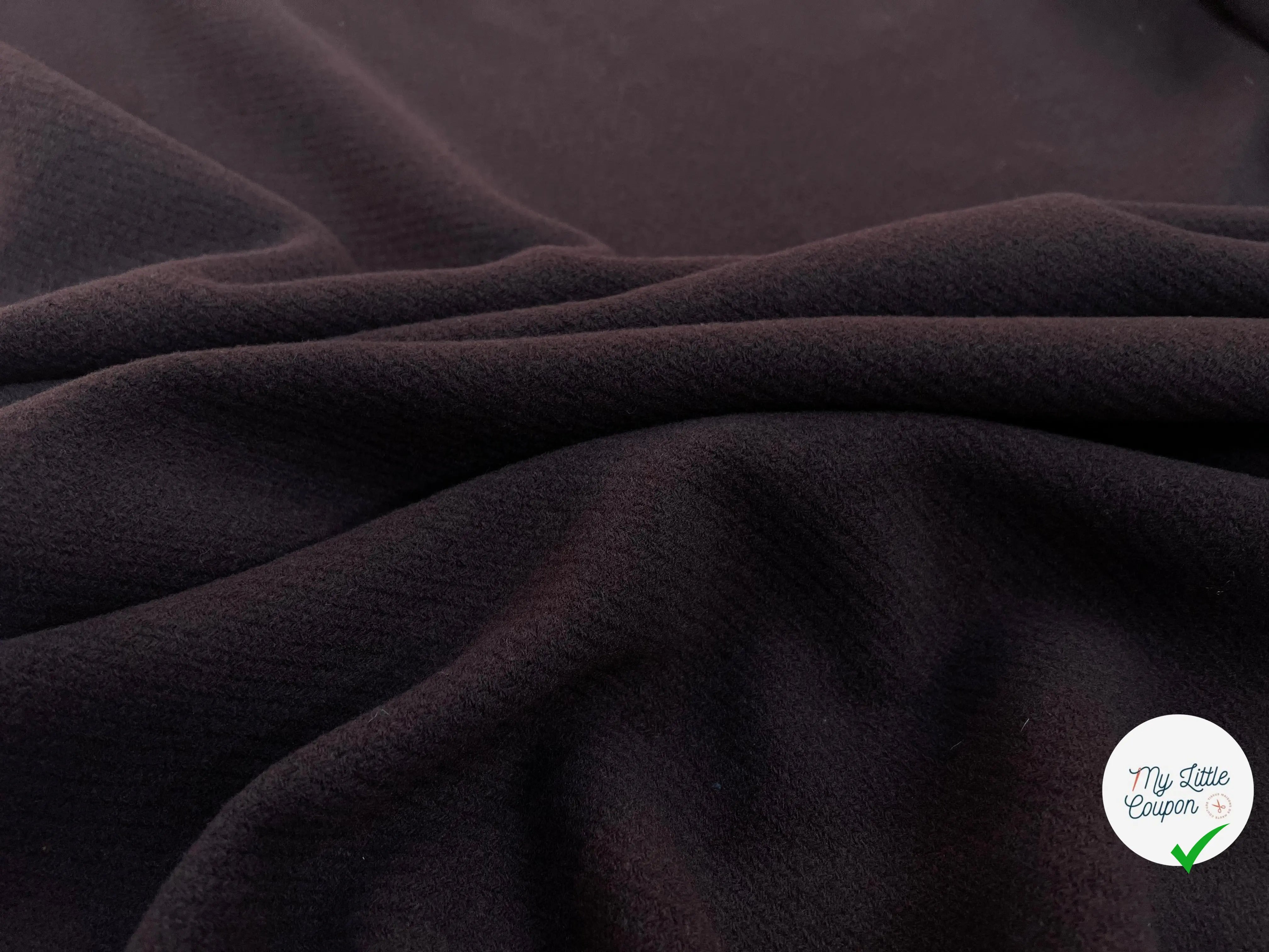 LAINAGE MANTEAU STRIE MARRON CHOCOLAT 80% LAINE RECYLCEE - My Little Coupon