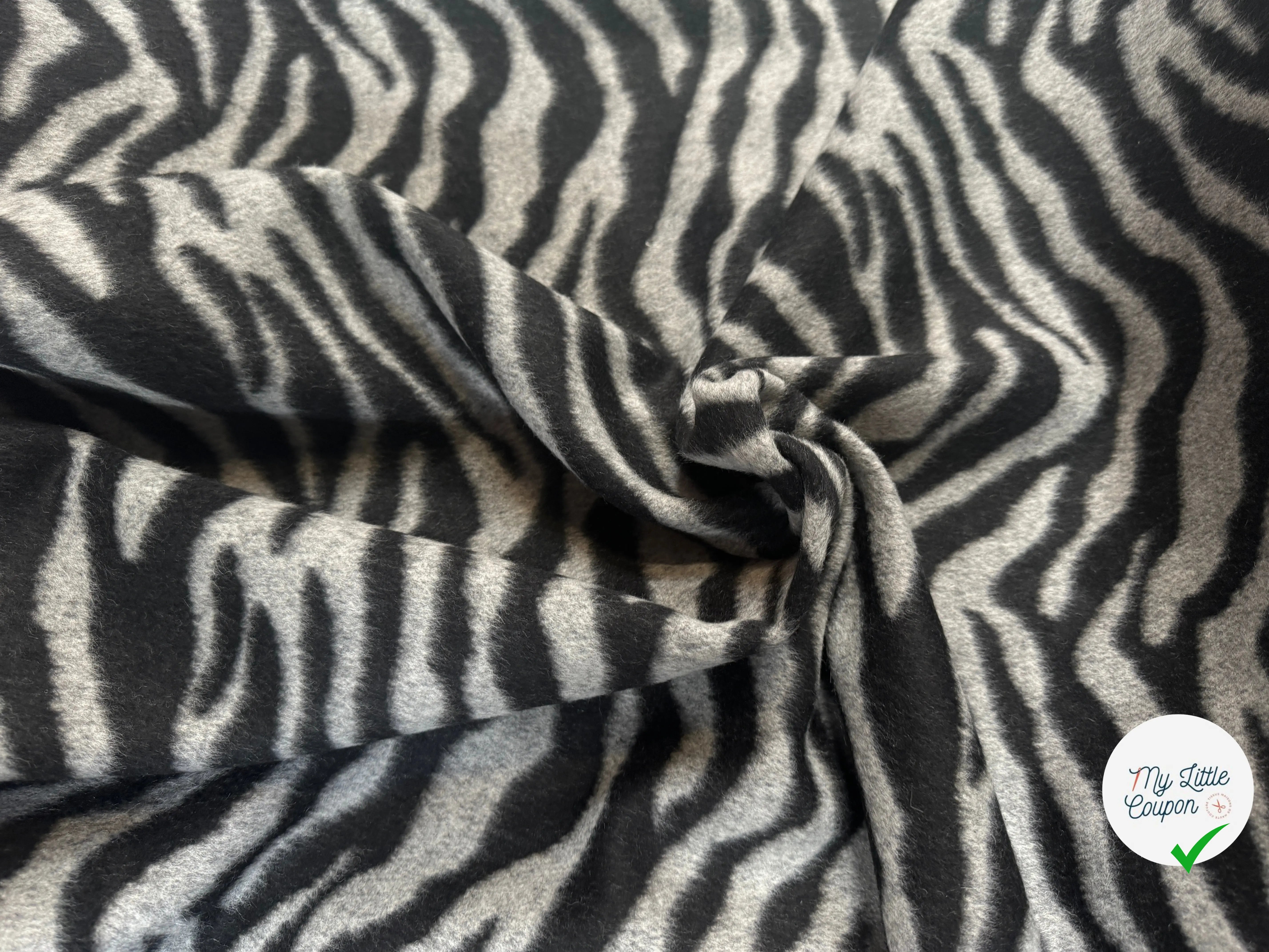 LAINAGE MANTEAU ZÉBRÉ NOIR ET GRIS - My Little Coupon