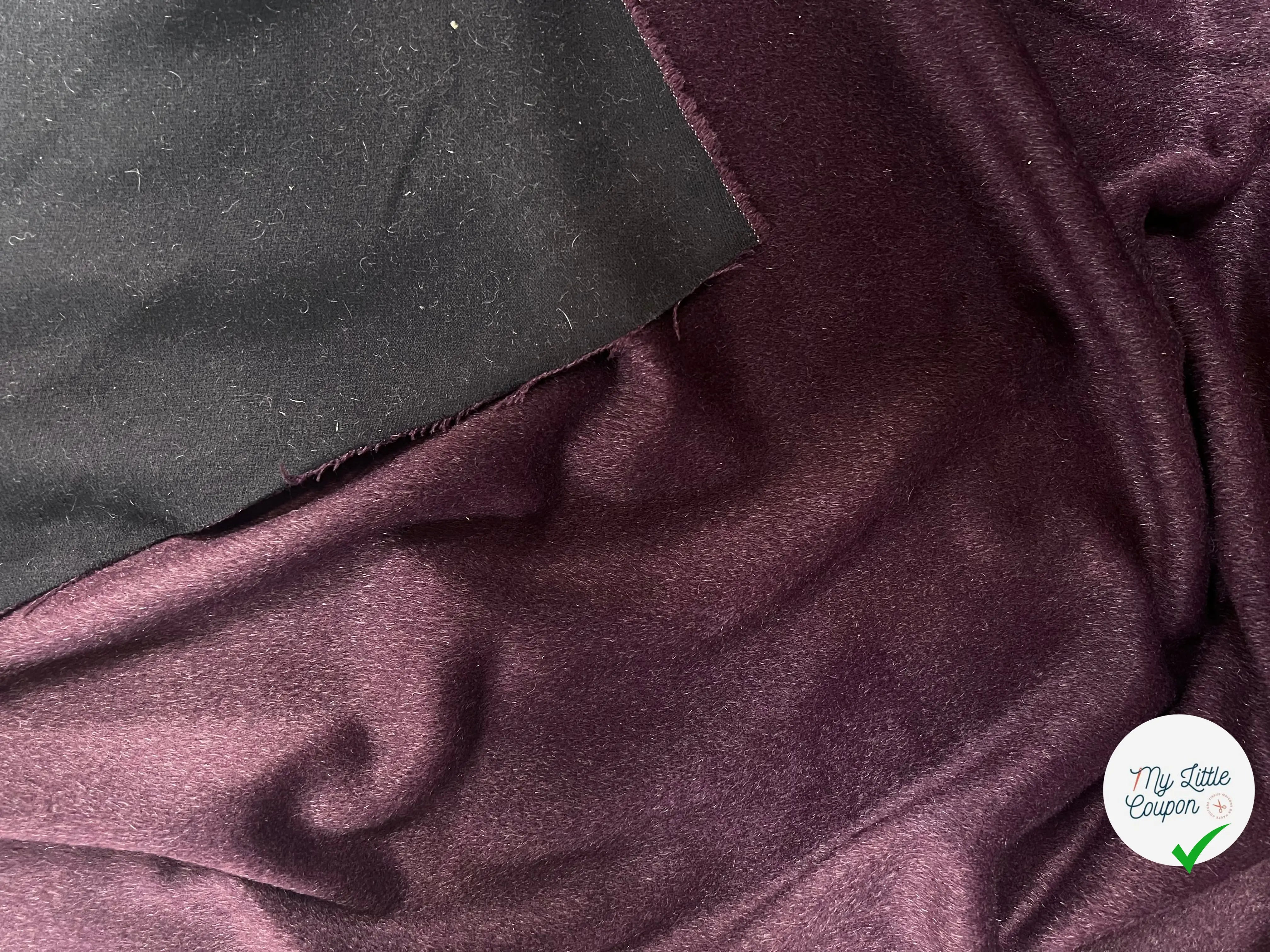 LAINAGE MOHAIR BORDEAUX ENVERS NOIR POILS COURTS - My Little Coupon