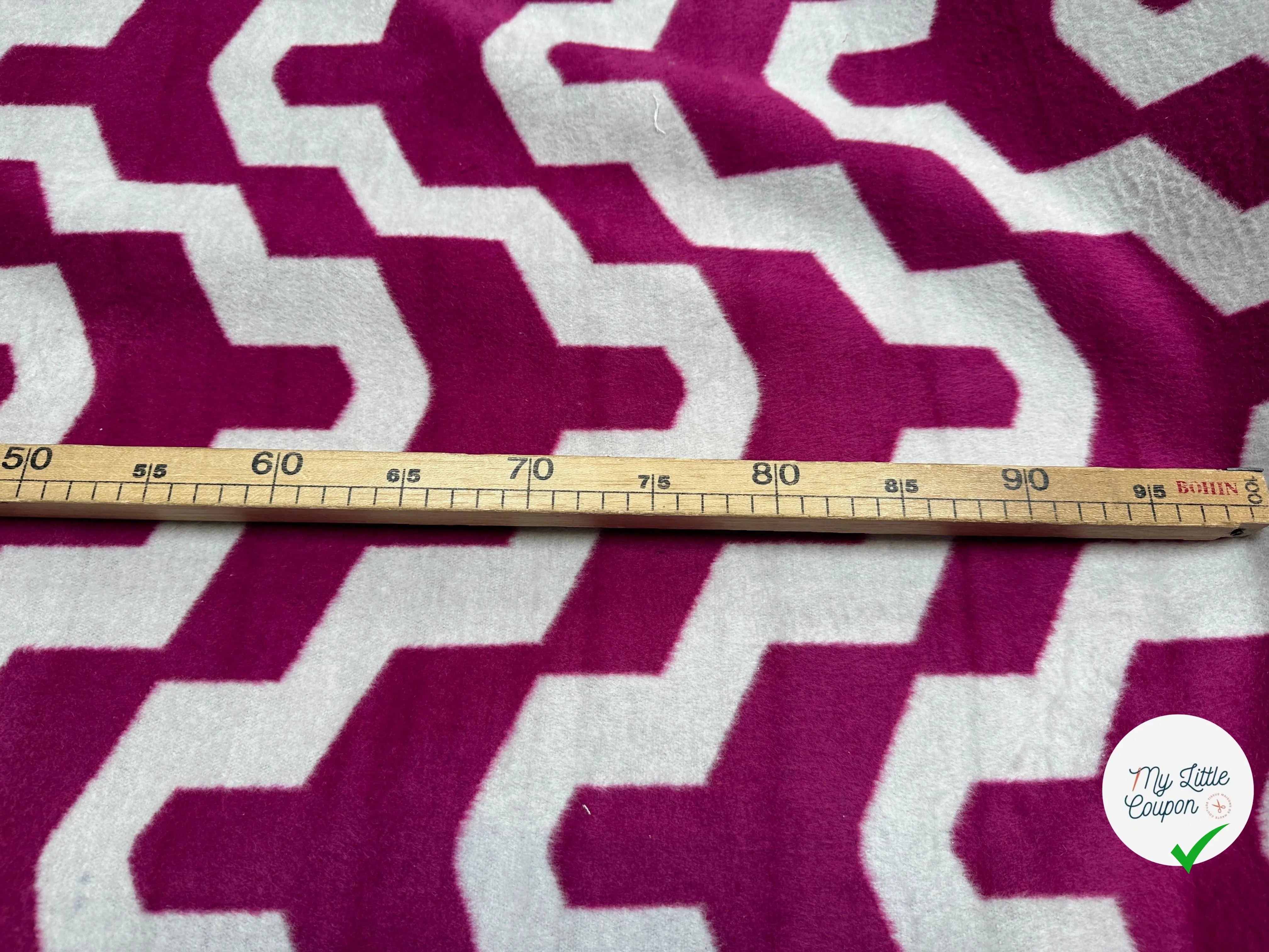 LAINAGE POLYESTER DUVETEUX GRAPHIQUE ROSE - My Little Coupon