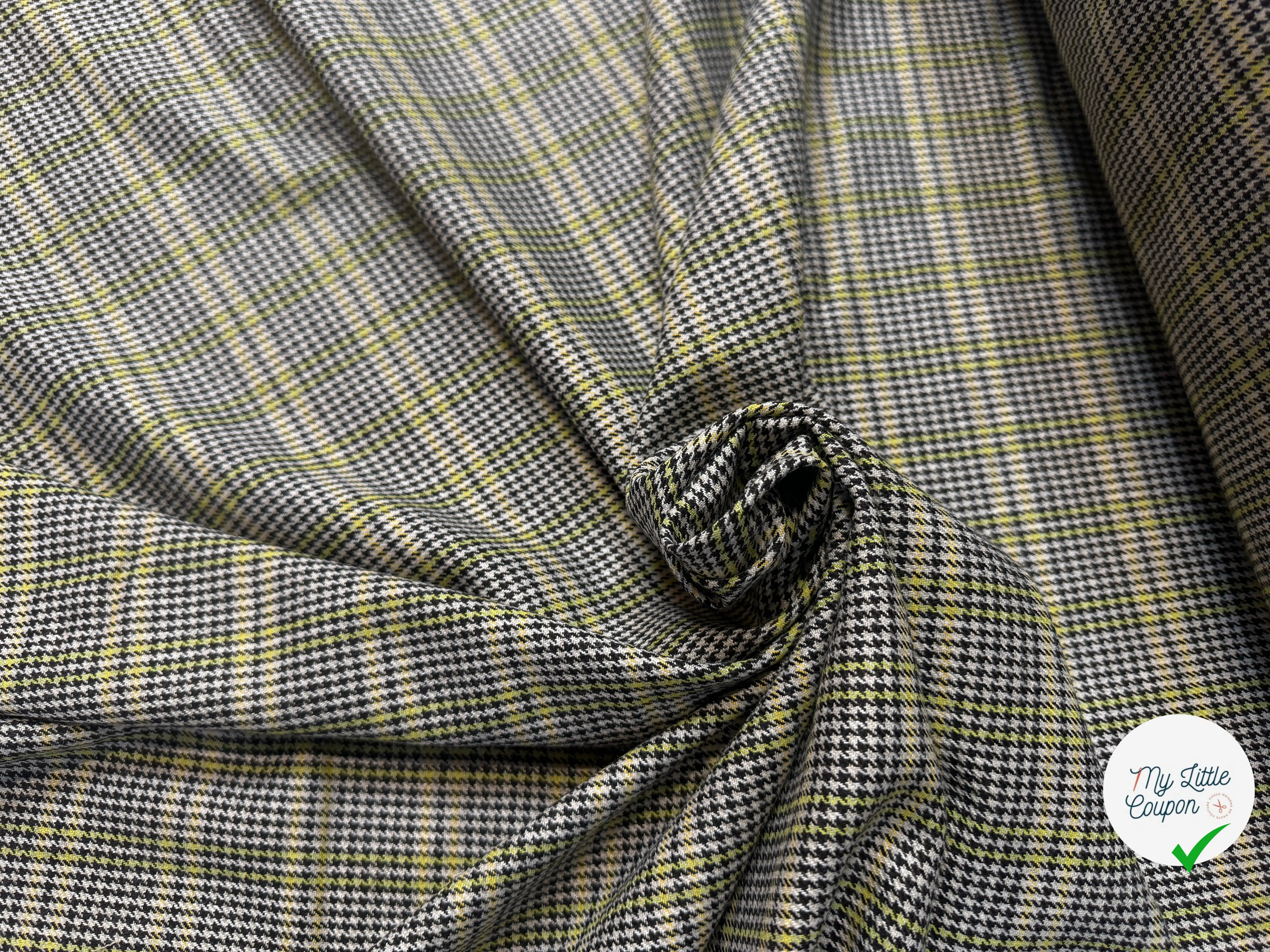 LAINAGE SOUPLE PIED DE POULE CARREAU JAUNE - My Little Coupon