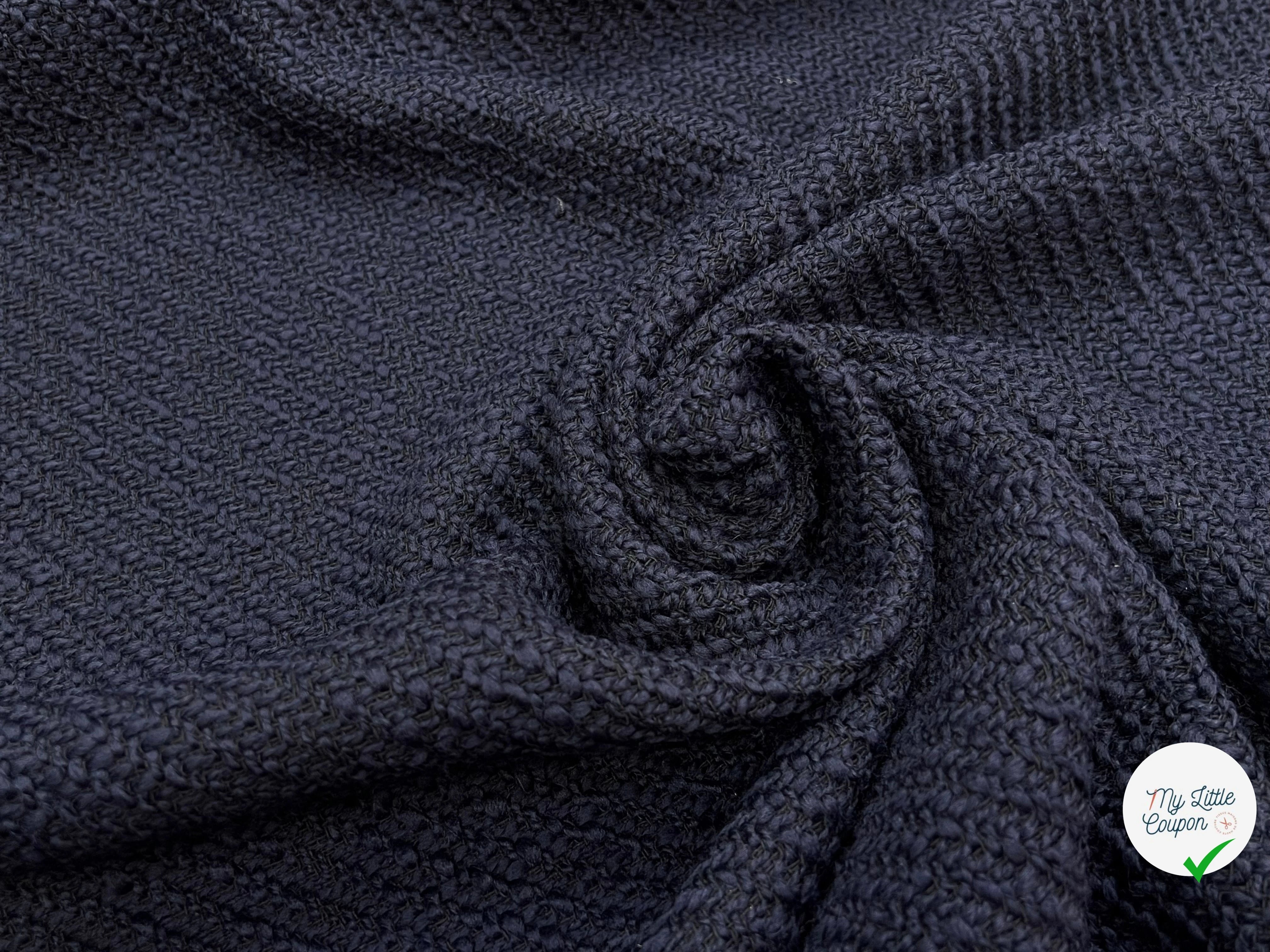 LAINAGE TRICOTÉ SERGÉ NAVY/ NOIR - My Little Coupon